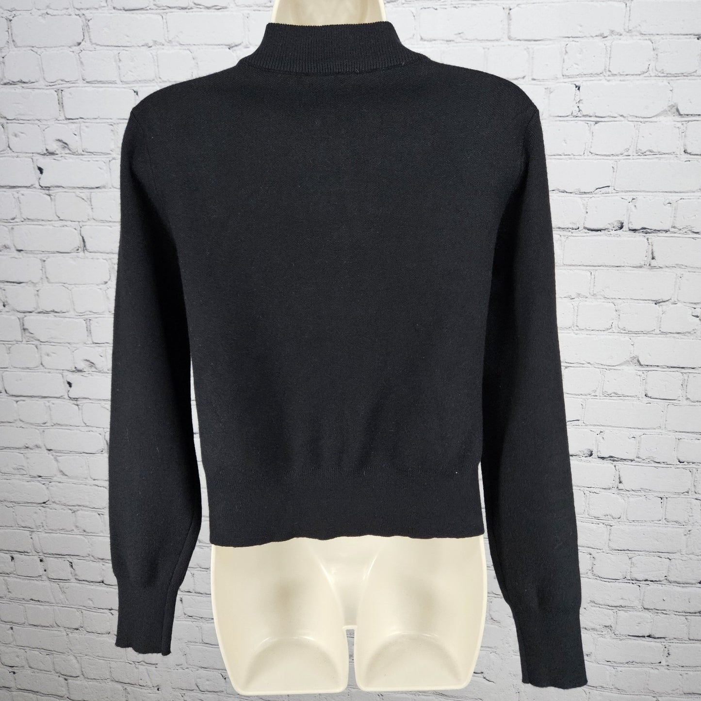 NWT Sioni Black Faux Leather Front Gold Zip Knit Unlined Lightweight Jacket XS