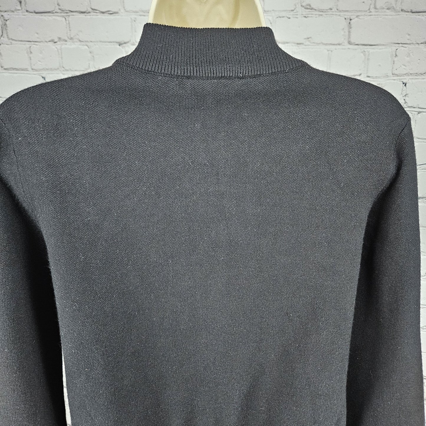 NWT Sioni Black Faux Leather Front Gold Zip Knit Unlined Lightweight Jacket XS
