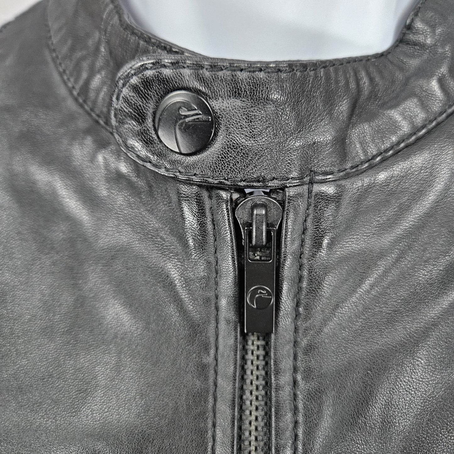 Goosecraft Black Genuine Leather Jacket 982 Simpson Jr Quilted Moto Cotton Lined
