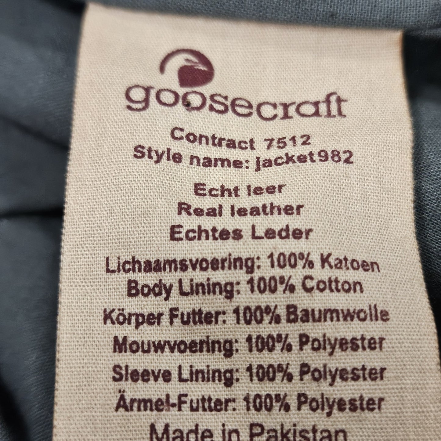 Goosecraft Black Genuine Leather Jacket 982 Simpson Jr Quilted Moto Cotton Lined