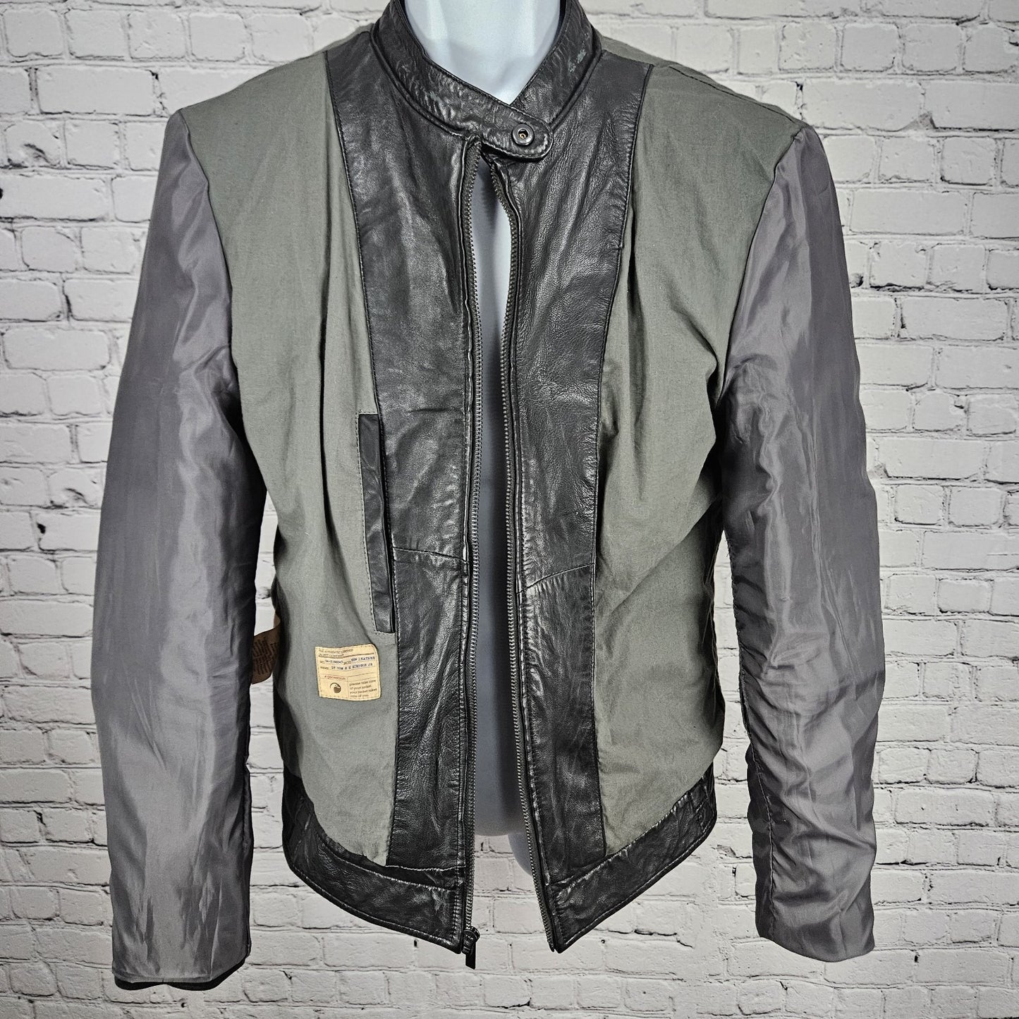 Goosecraft Black Genuine Leather Jacket 982 Simpson Jr Quilted Moto Cotton Lined