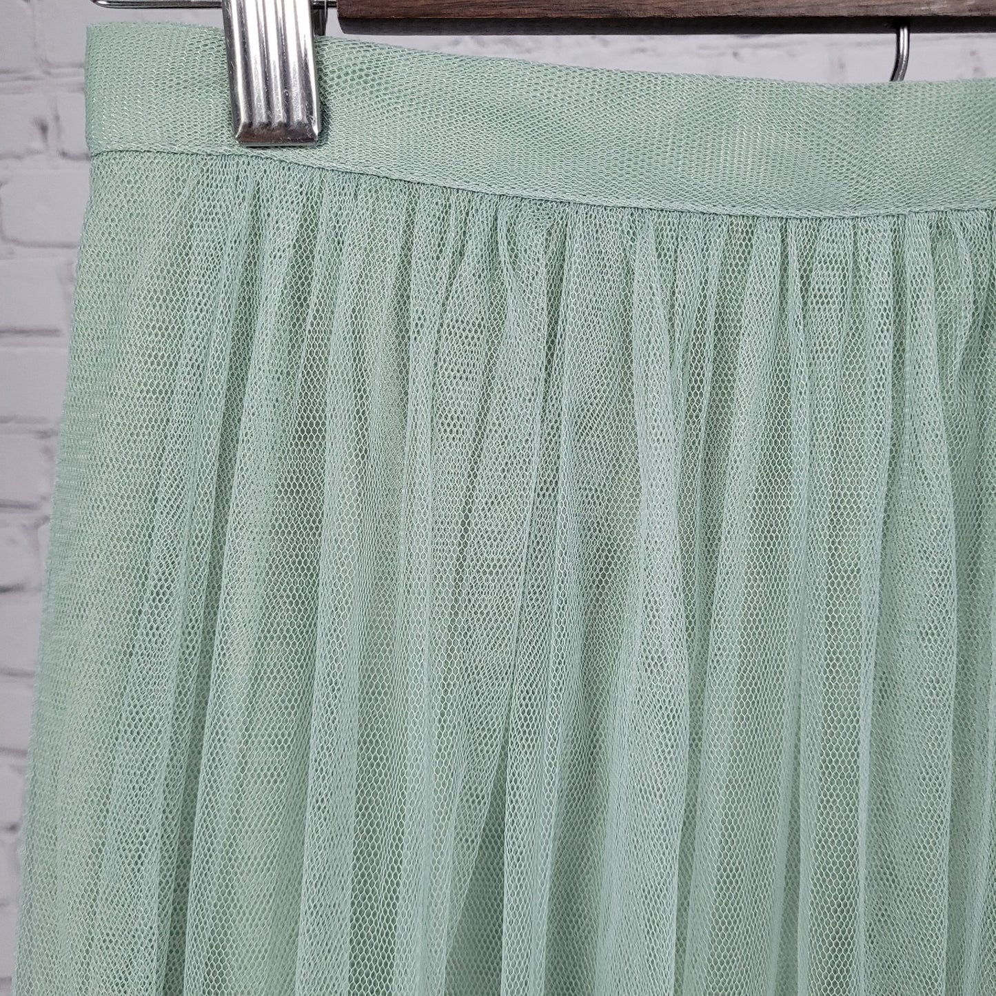 Jenny Yoo Collection Green Sheer Overlay Lined Maxi A Line Skirt Size 0 (28x37)