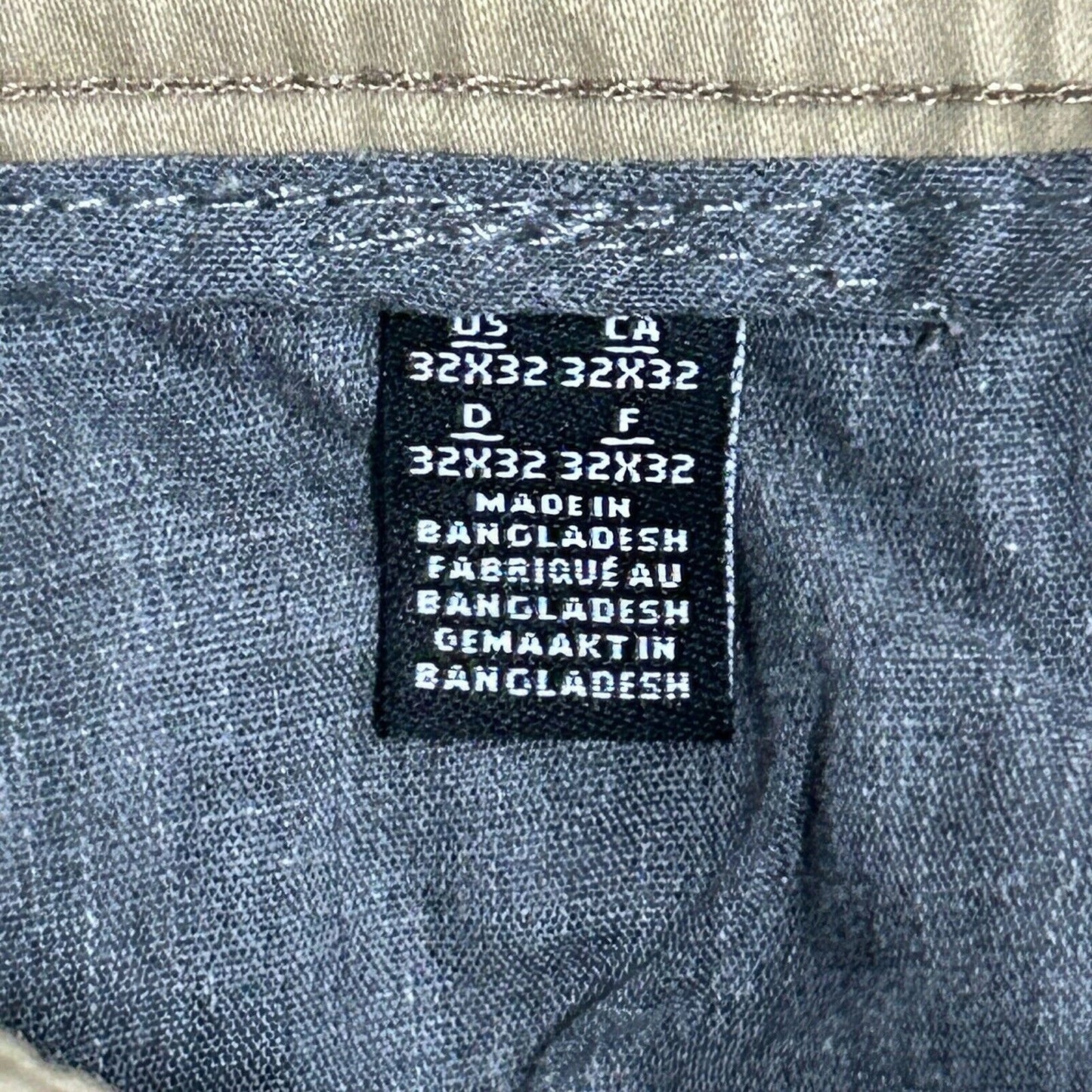 NWT Saks Fifth Avenue Khaki Cotton Blend Straight Leg Pants Mens Size (32X32)