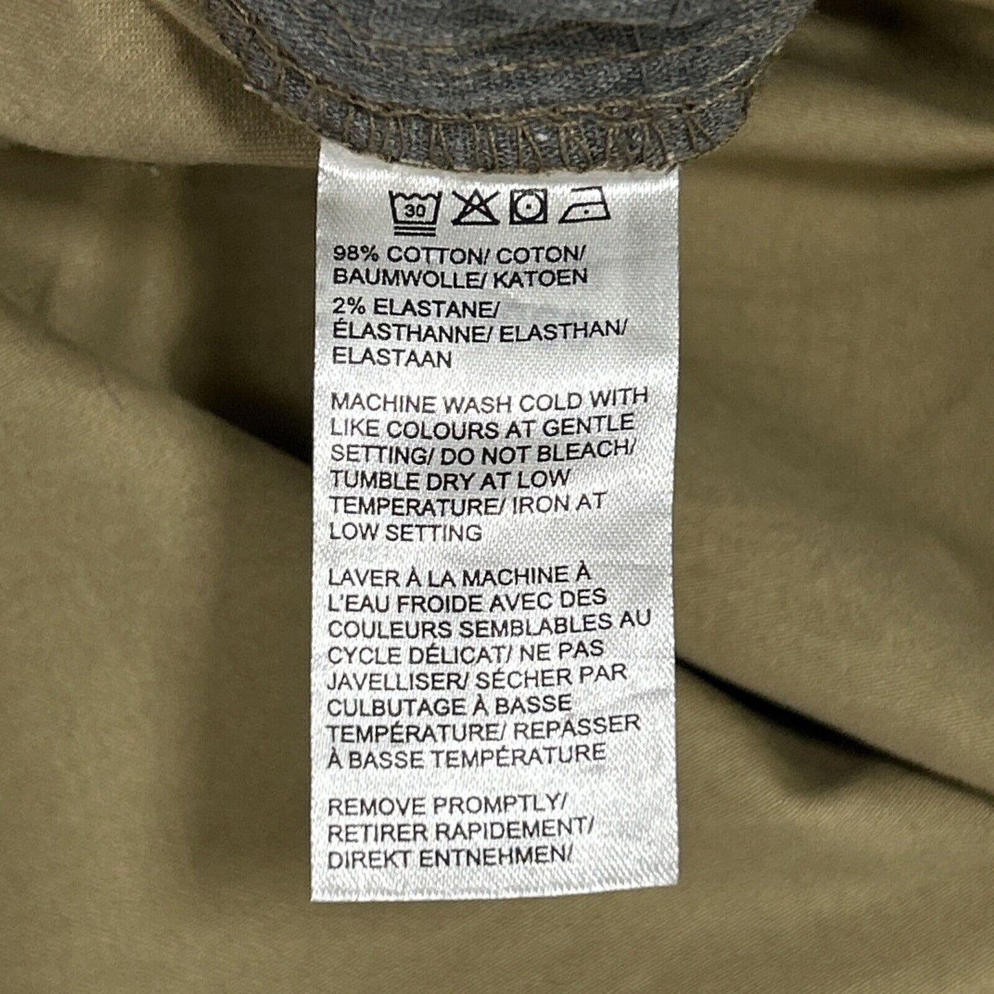 NWT Saks Fifth Avenue Khaki Cotton Blend Straight Leg Pants Mens Size (32X32)