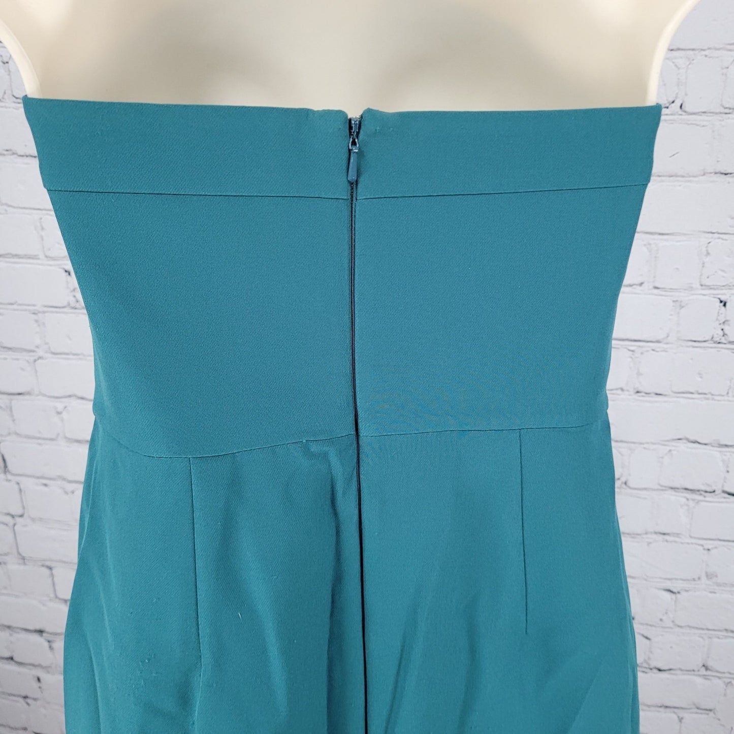 Lovers + Friends Green Strapless Asymmetric Slit Stretch Midi Dress USA Medium M