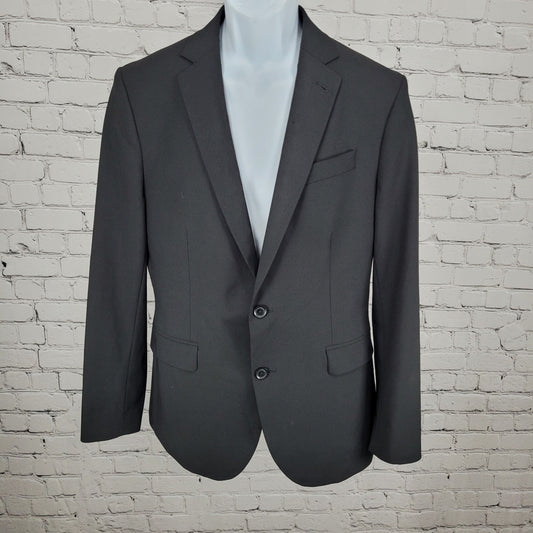J. Ferrar Black Slim Fit 2 Button Notch Double Vented Blazer Sport Coat Size 40R