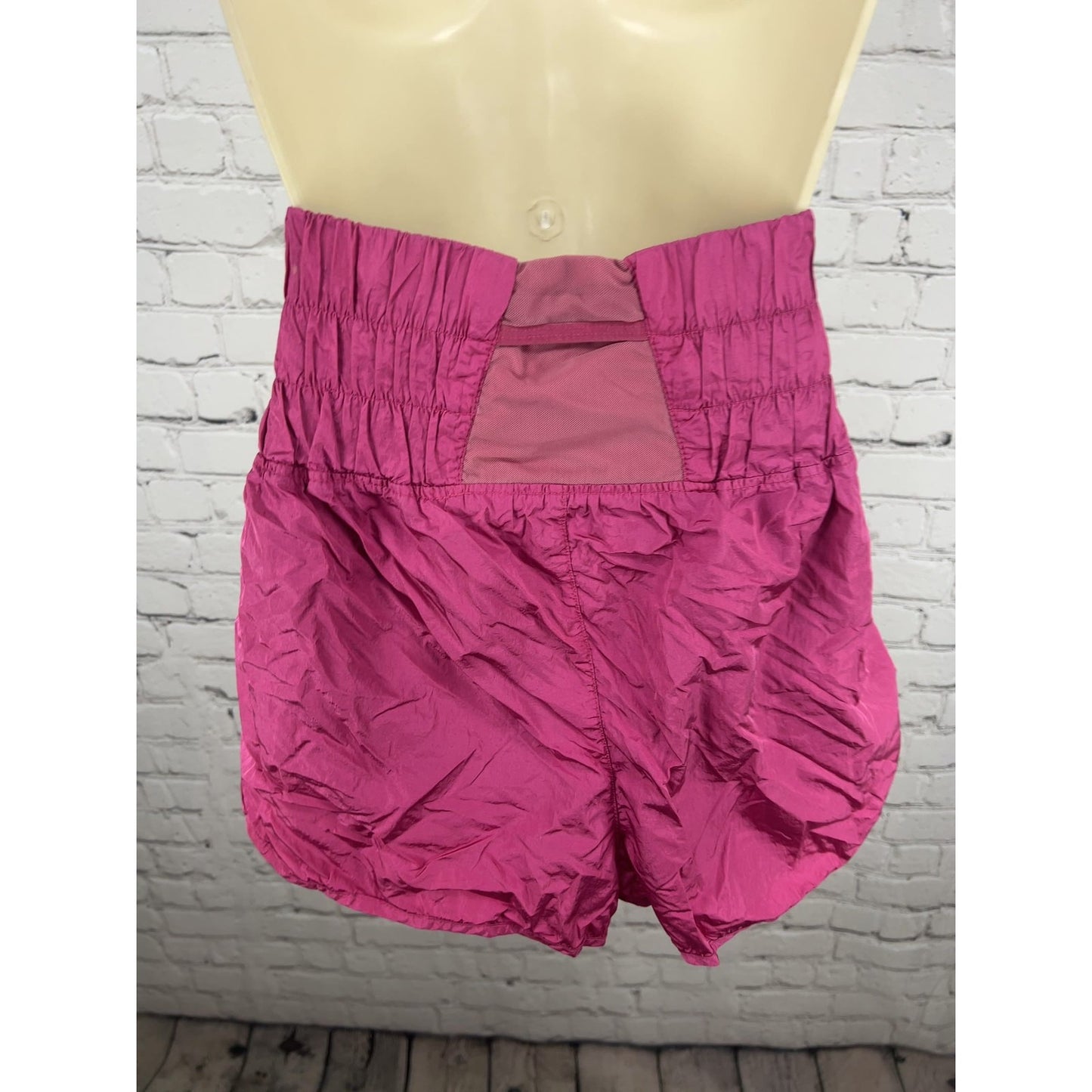 FP Movement The Way Home Magenta Smocked High Rise Running Shorts XL