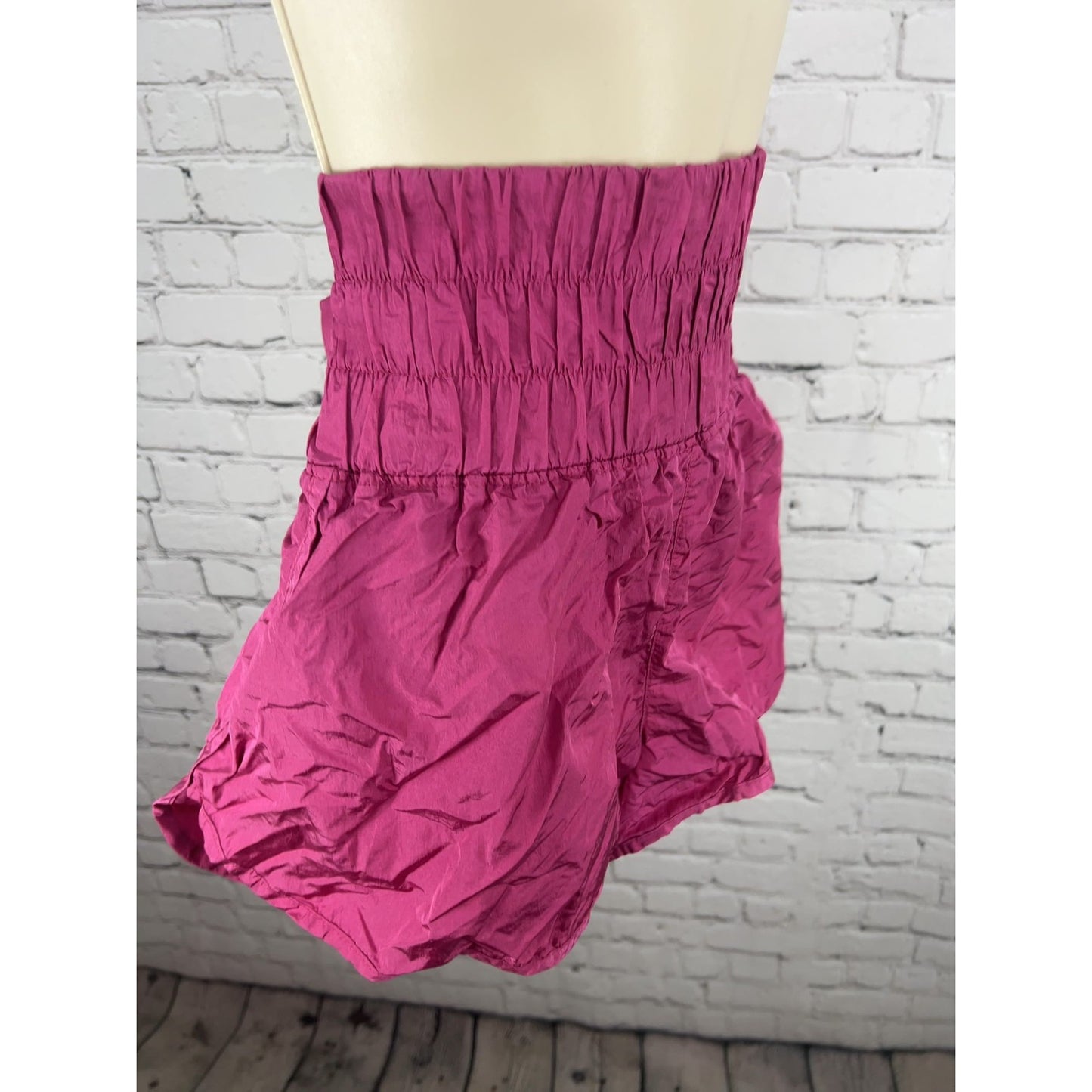 FP Movement The Way Home Magenta Smocked High Rise Running Shorts XL