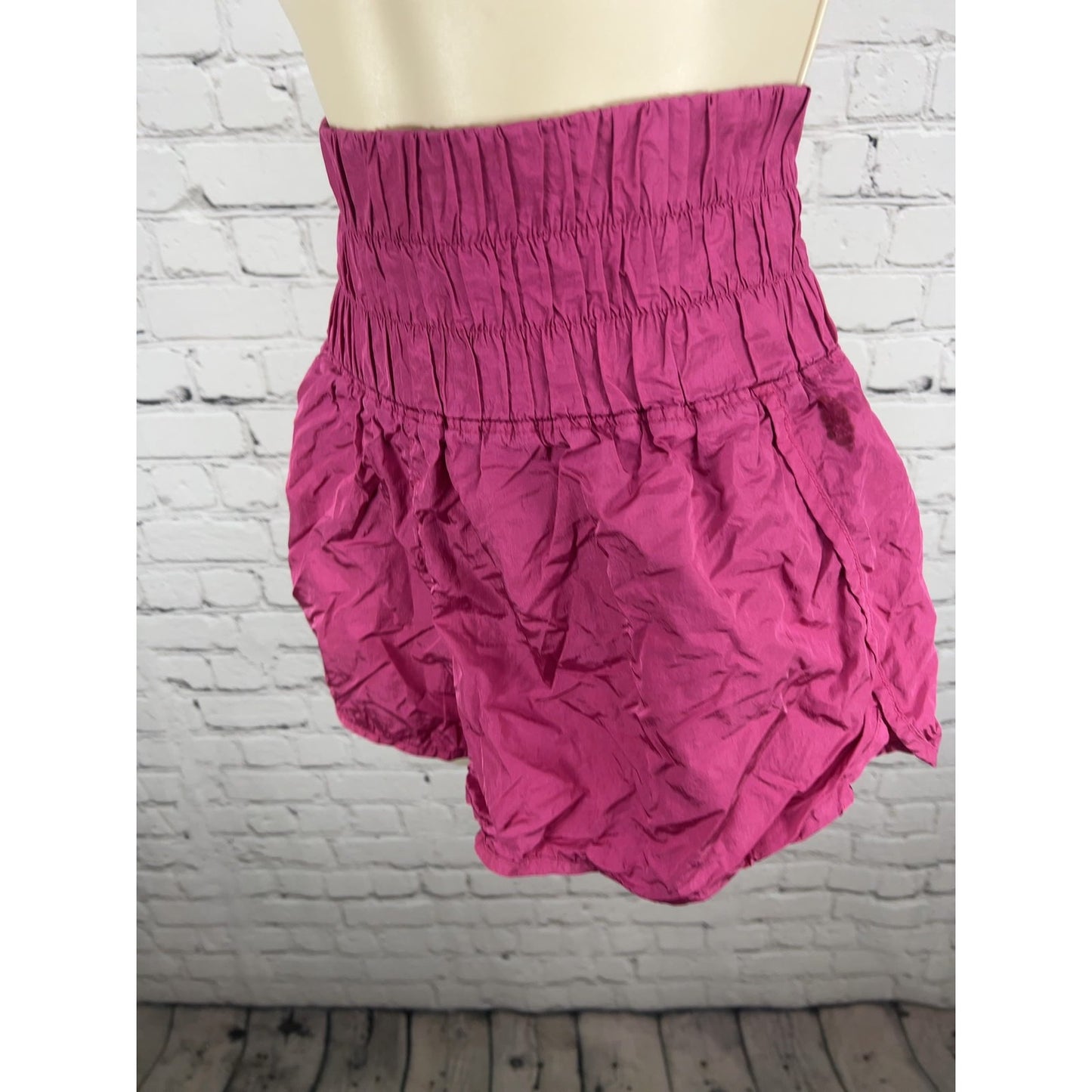 FP Movement The Way Home Magenta Smocked High Rise Running Shorts XL