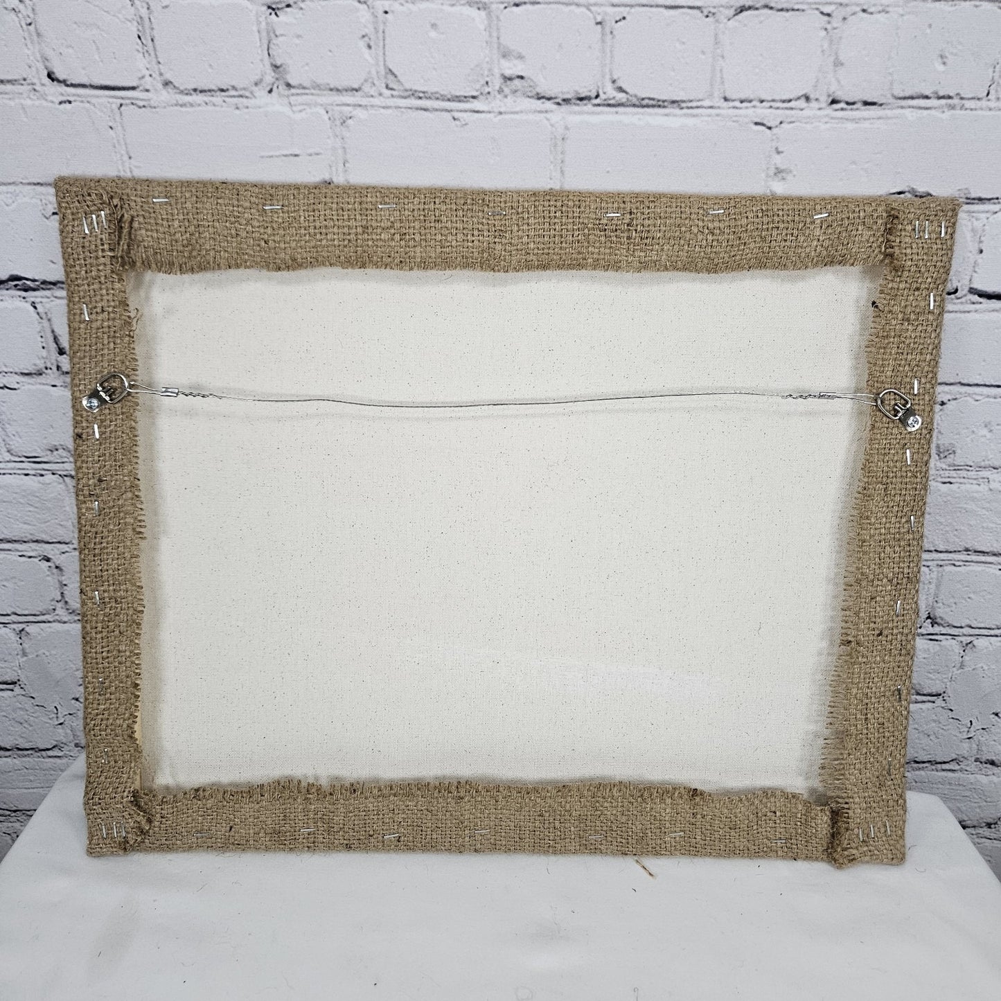 Mutu Batak Coffee Authentic Burlap Sack Wrapped Canvas Wood Framed Art 16x20