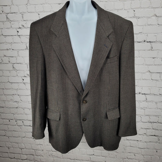 Pierre Balmain Paris Brown 2 Button Ventless Notch Blazer Sport Coat USA 45