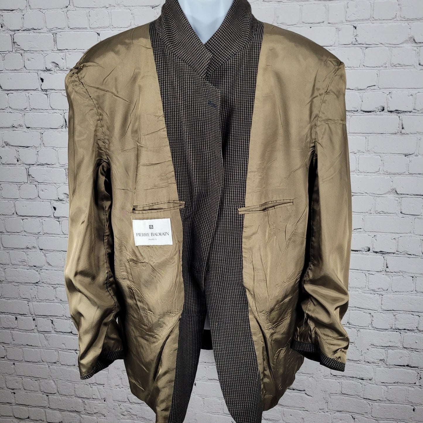 Pierre Balmain Paris Brown 2 Button Ventless Notch Blazer Sport Coat USA 45