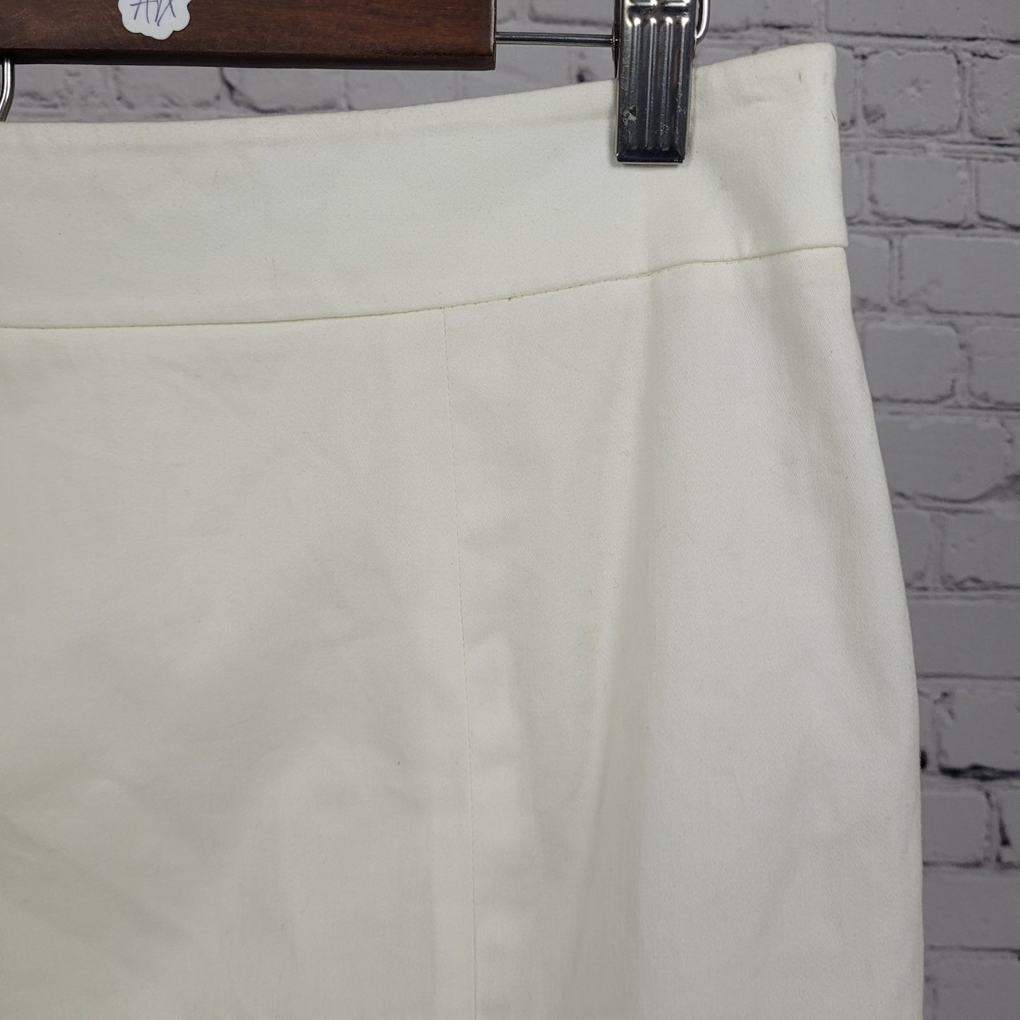NWT Jones Wear Ivory Cream Stretch Slits Lined Zip Straight Knee Length Skirt 10