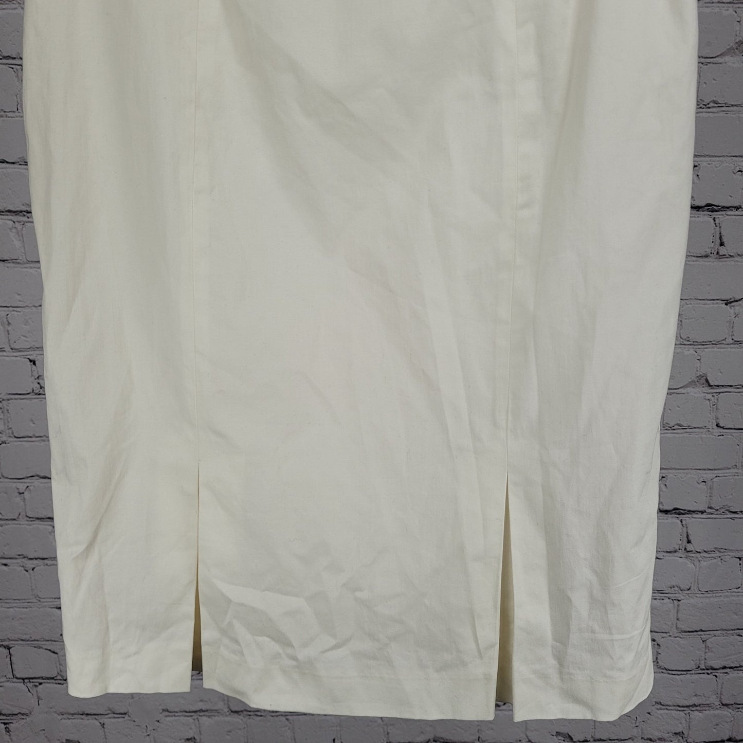 NWT Jones Wear Ivory Cream Stretch Slits Lined Zip Straight Knee Length Skirt 10