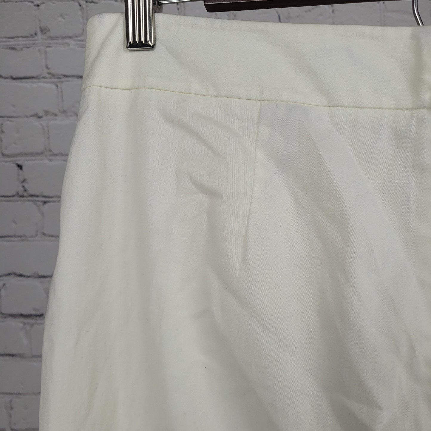 NWT Jones Wear Ivory Cream Stretch Slits Lined Zip Straight Knee Length Skirt 10