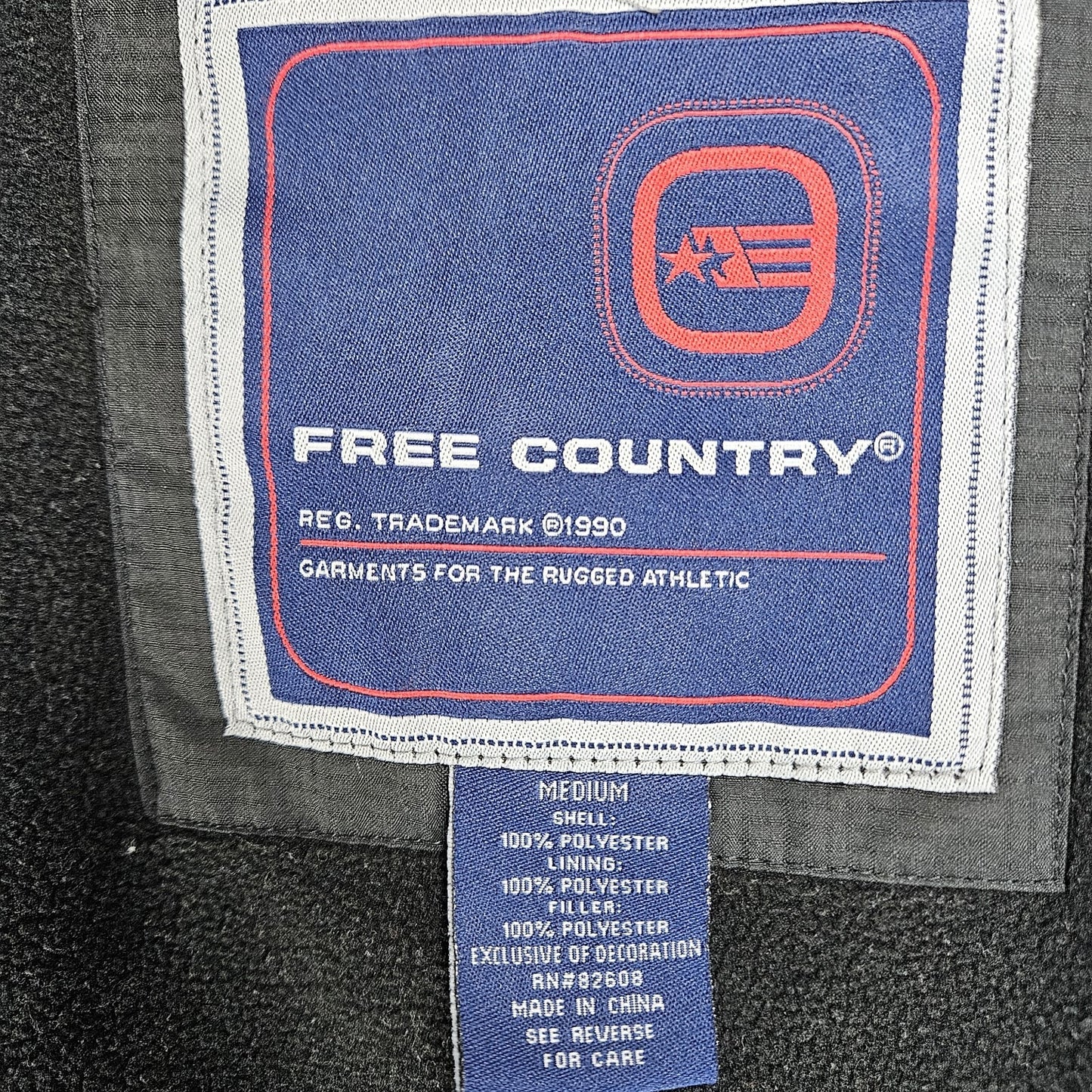 Free Country Black Grey FCXTREME Fleece Liner  Insulated Hooded Jacket Medium M