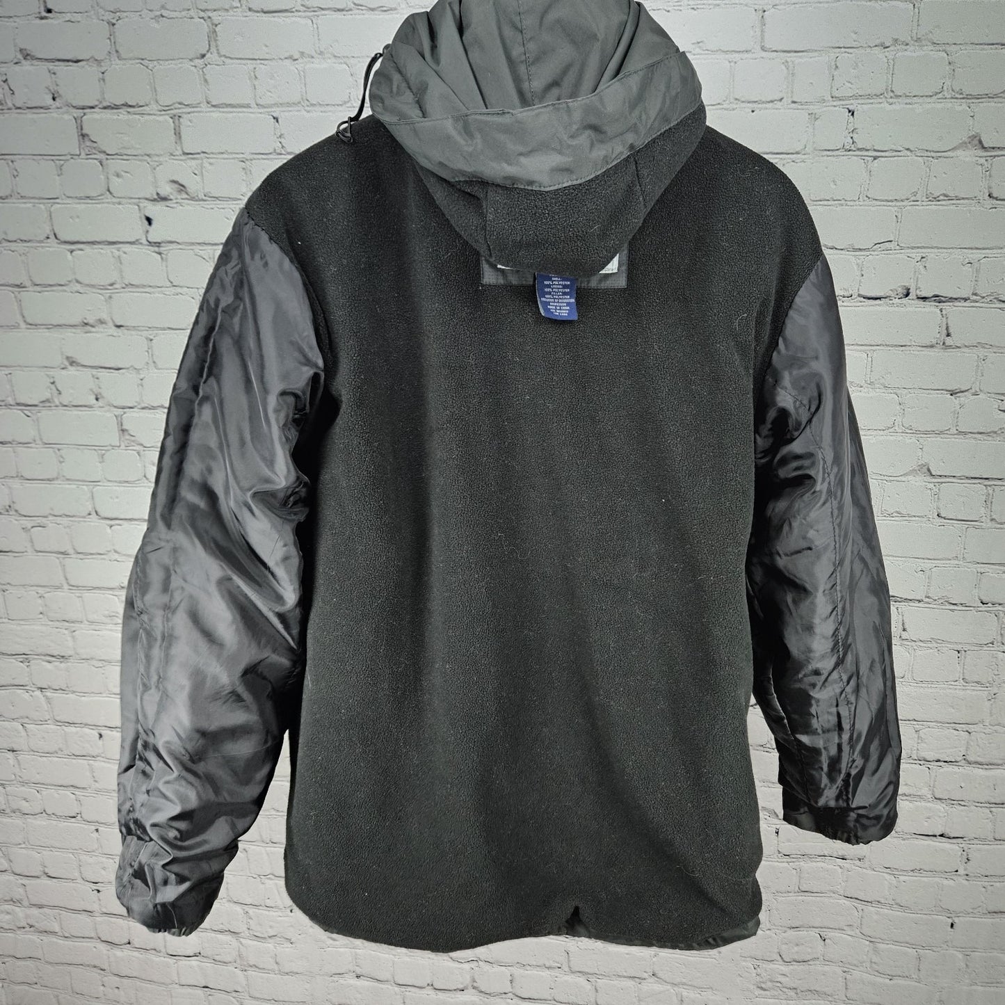 Free Country Black Grey FCXTREME Fleece Liner  Insulated Hooded Jacket Medium M