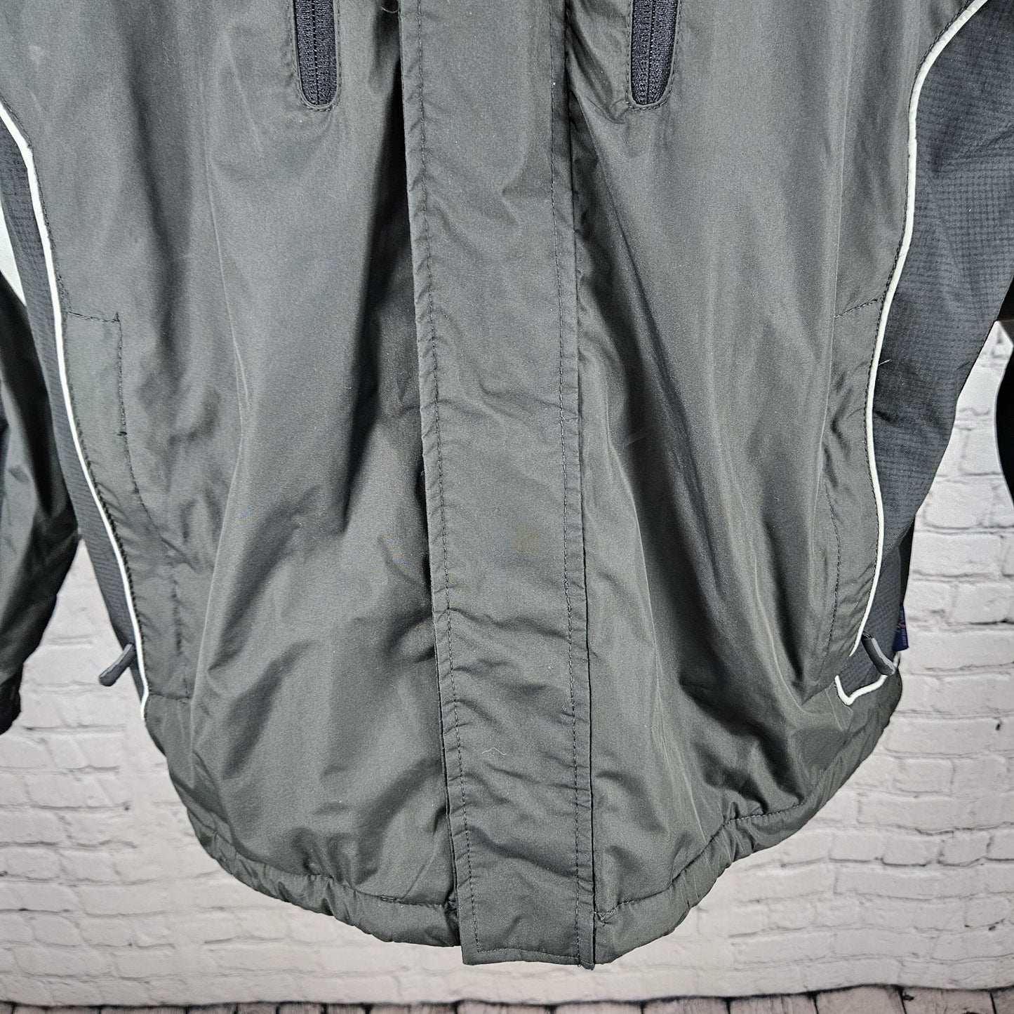 Free Country Black Grey FCXTREME Fleece Liner  Insulated Hooded Jacket Medium M