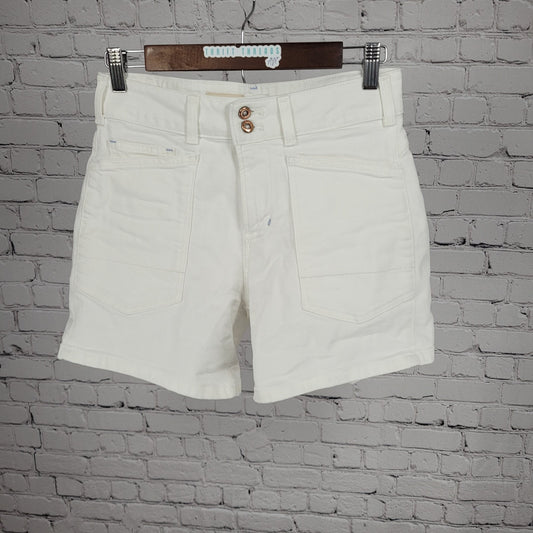 Pilcro Anthropologie White Cotton Stretch Mid Rise Shorts Size 26 (26x5.5)