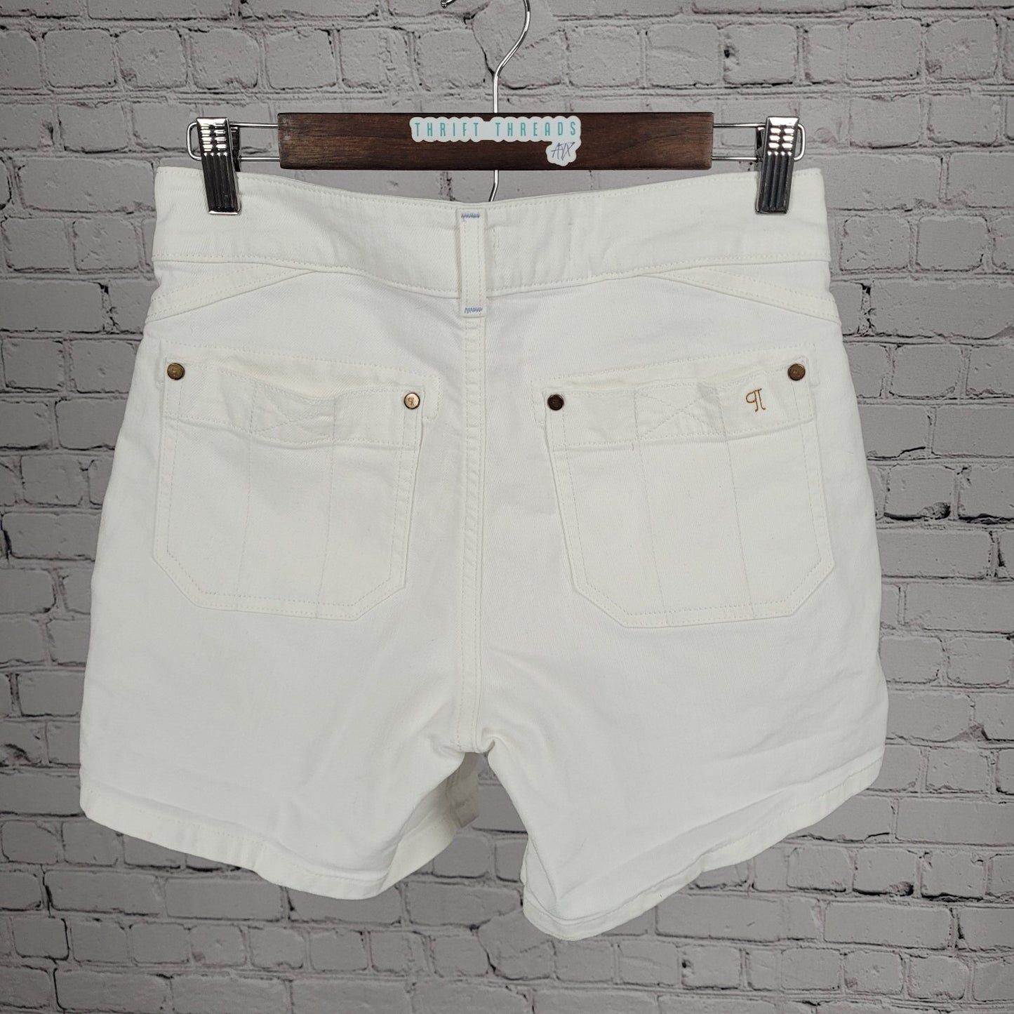 Pilcro Anthropologie White Cotton Stretch Mid Rise Shorts Size 26 (26x5.5)