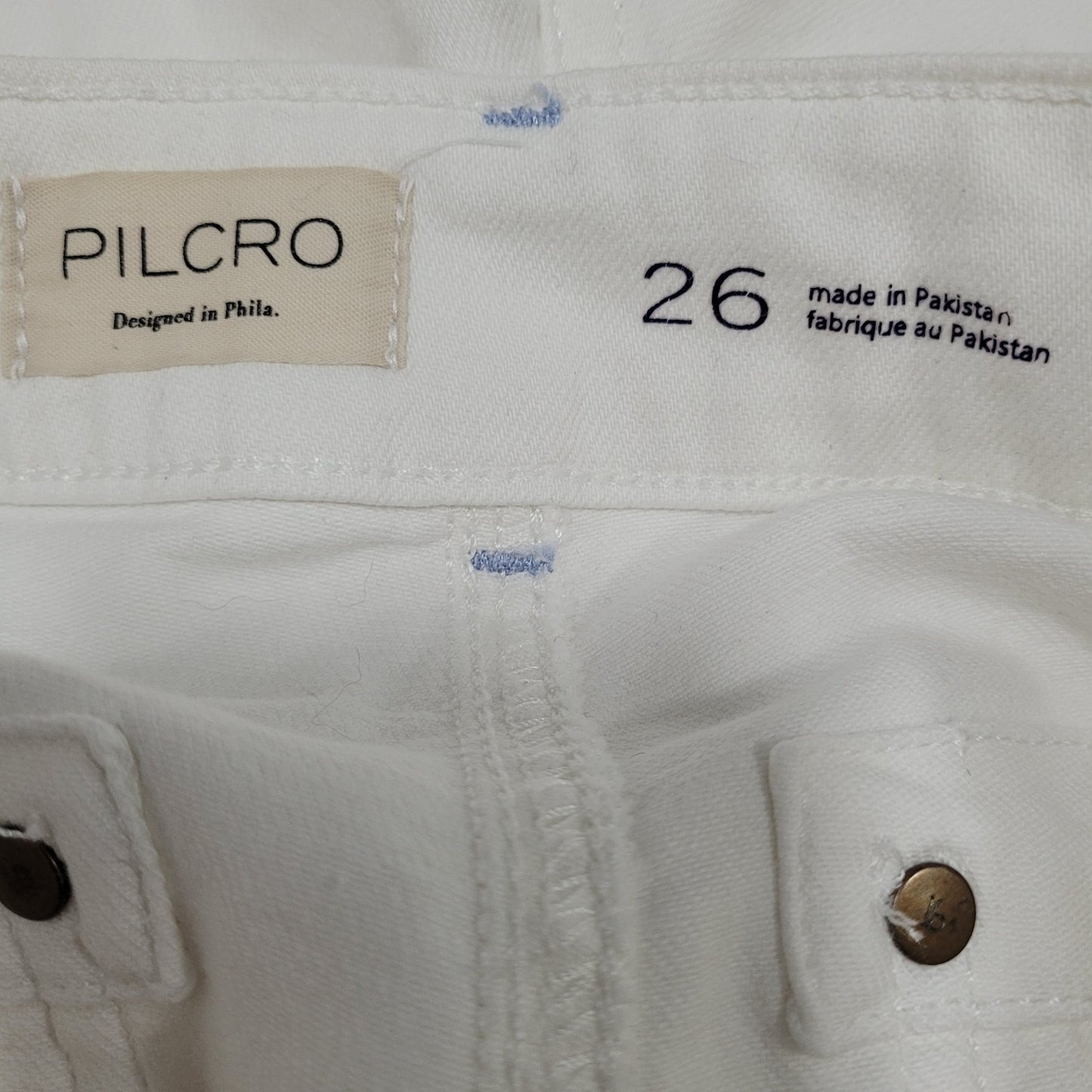 Pilcro Anthropologie White Cotton Stretch Mid Rise Shorts Size 26 (26x5.5)