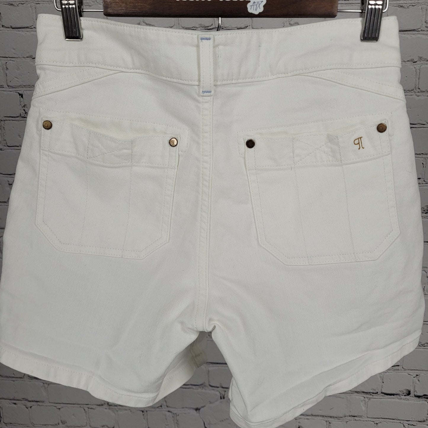 Pilcro Anthropologie White Cotton Stretch Mid Rise Shorts Size 26 (26x5.5)