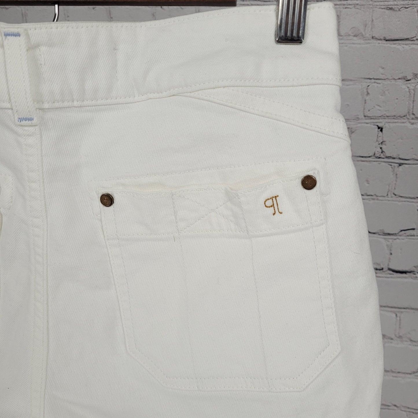Pilcro Anthropologie White Cotton Stretch Mid Rise Shorts Size 26 (26x5.5)