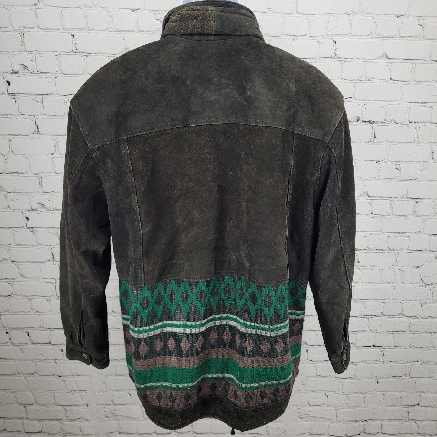 Barcelona Leather Goods Brown Suede Snap Western Southwestern Accents Jacket 44