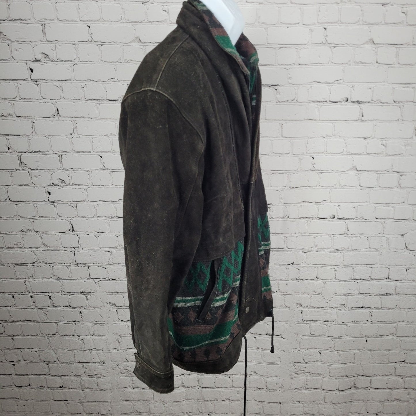 Barcelona Leather Goods Brown Suede Snap Western Southwestern Accents Jacket 44