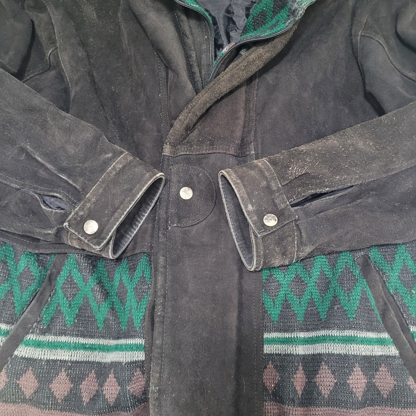Barcelona Leather Goods Brown Suede Snap Western Southwestern Accents Jacket 44