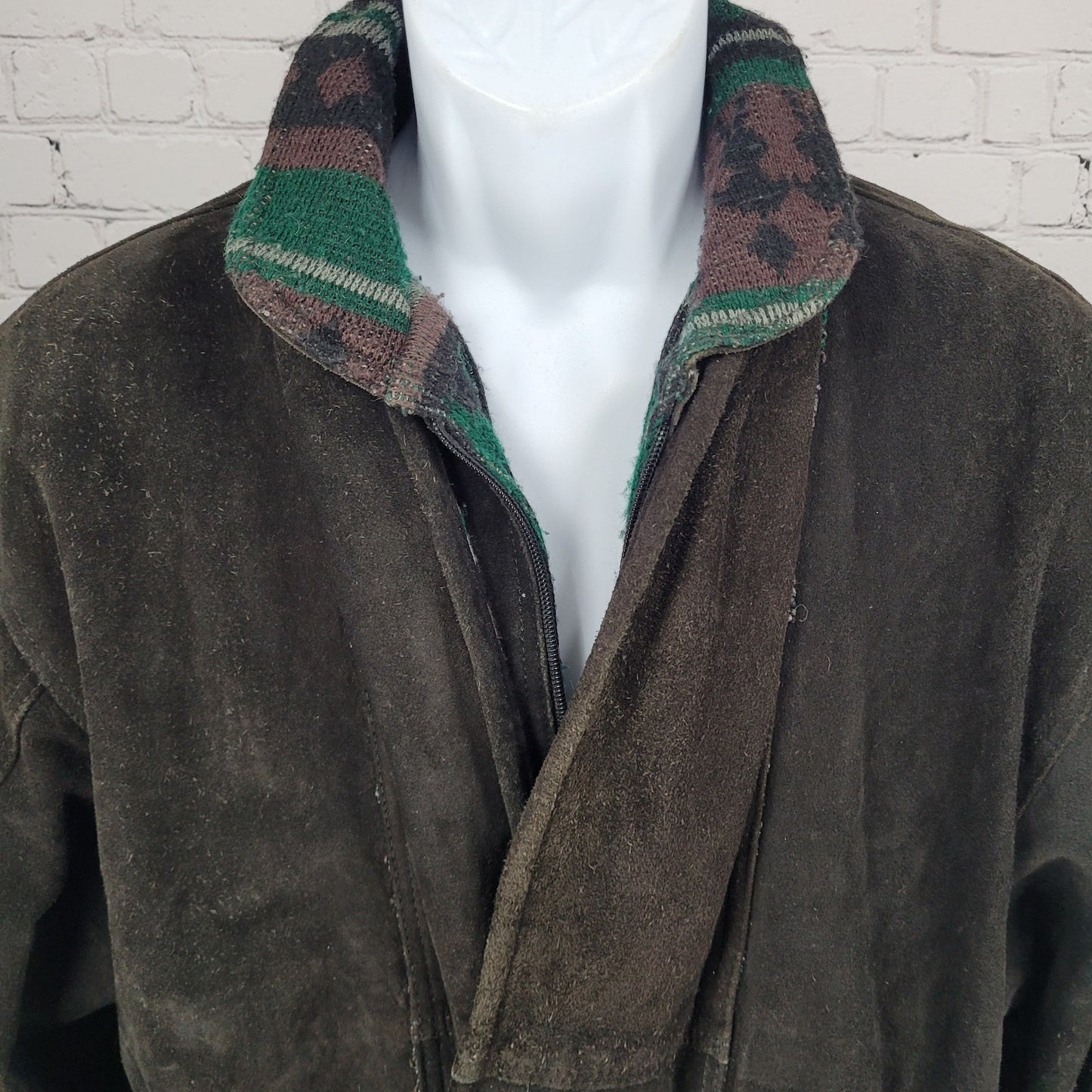 Barcelona Leather Goods Brown Suede Snap Western Southwestern Accents Jacket 44