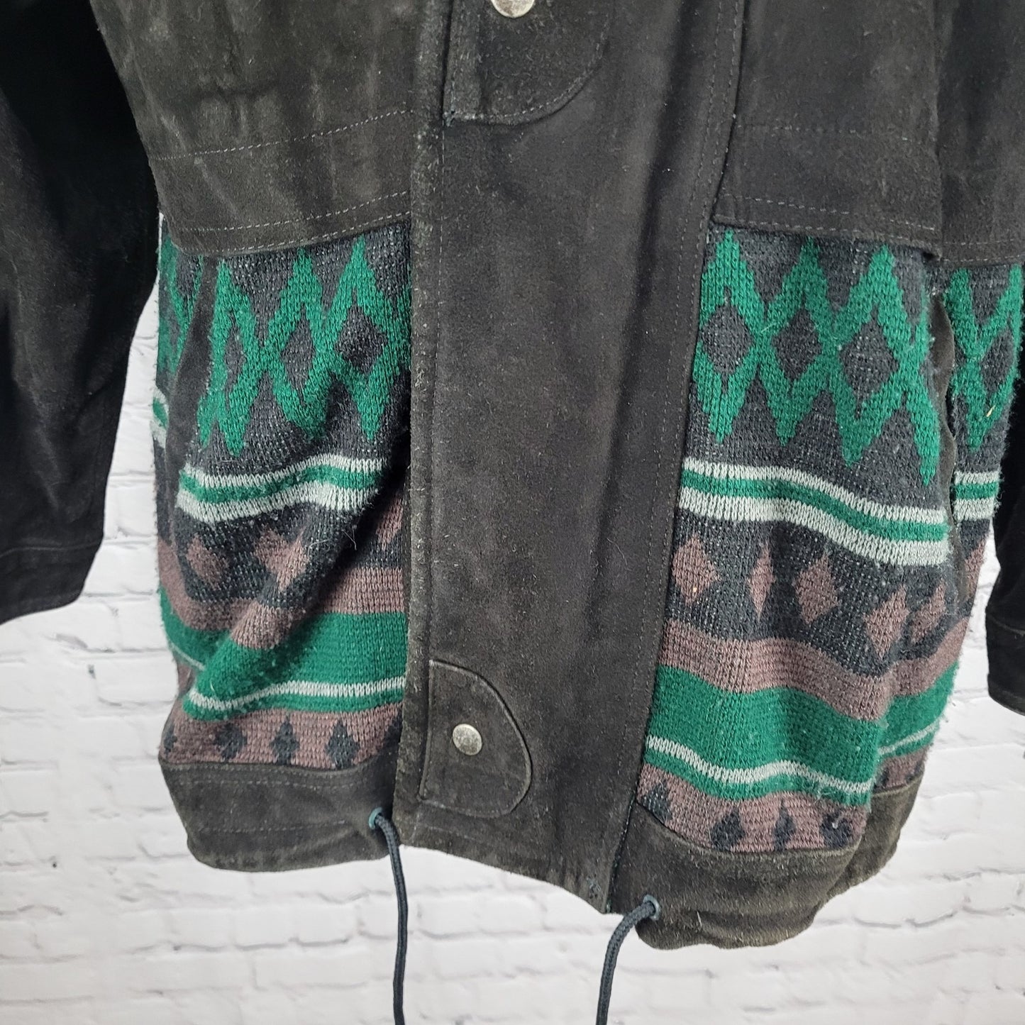 Barcelona Leather Goods Brown Suede Snap Western Southwestern Accents Jacket 44