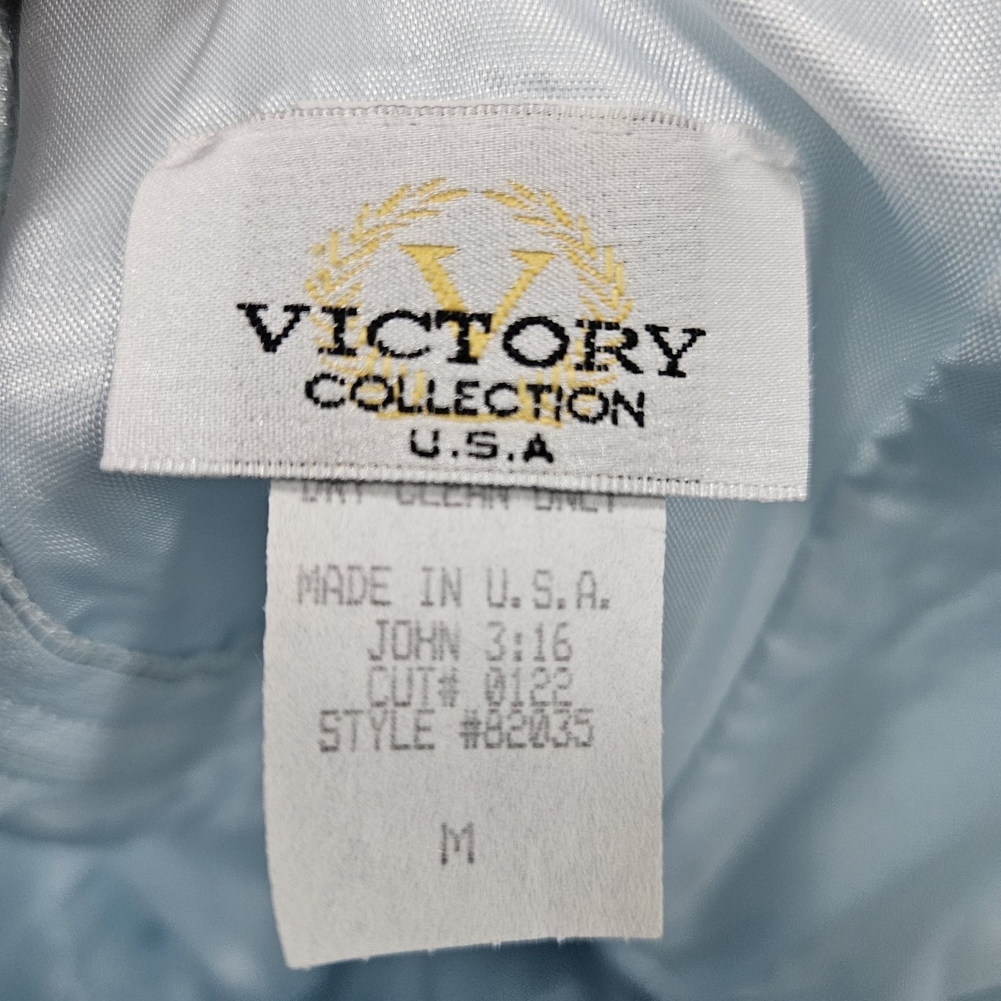 VTG Victory Collection Blue Corset Lace Up Embroidery Long Dress Gown USA Medium