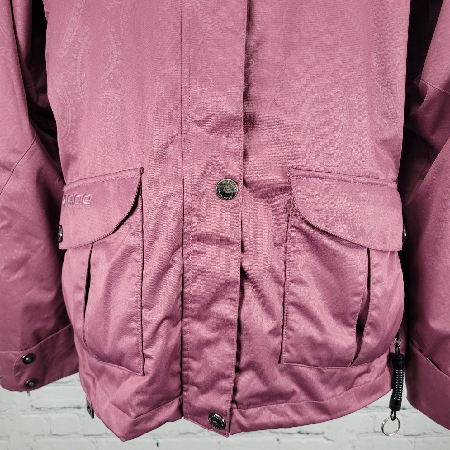 Ride Snowboards Purple Full Zip Waterpoof Removable Hood Jacket Size Medium M