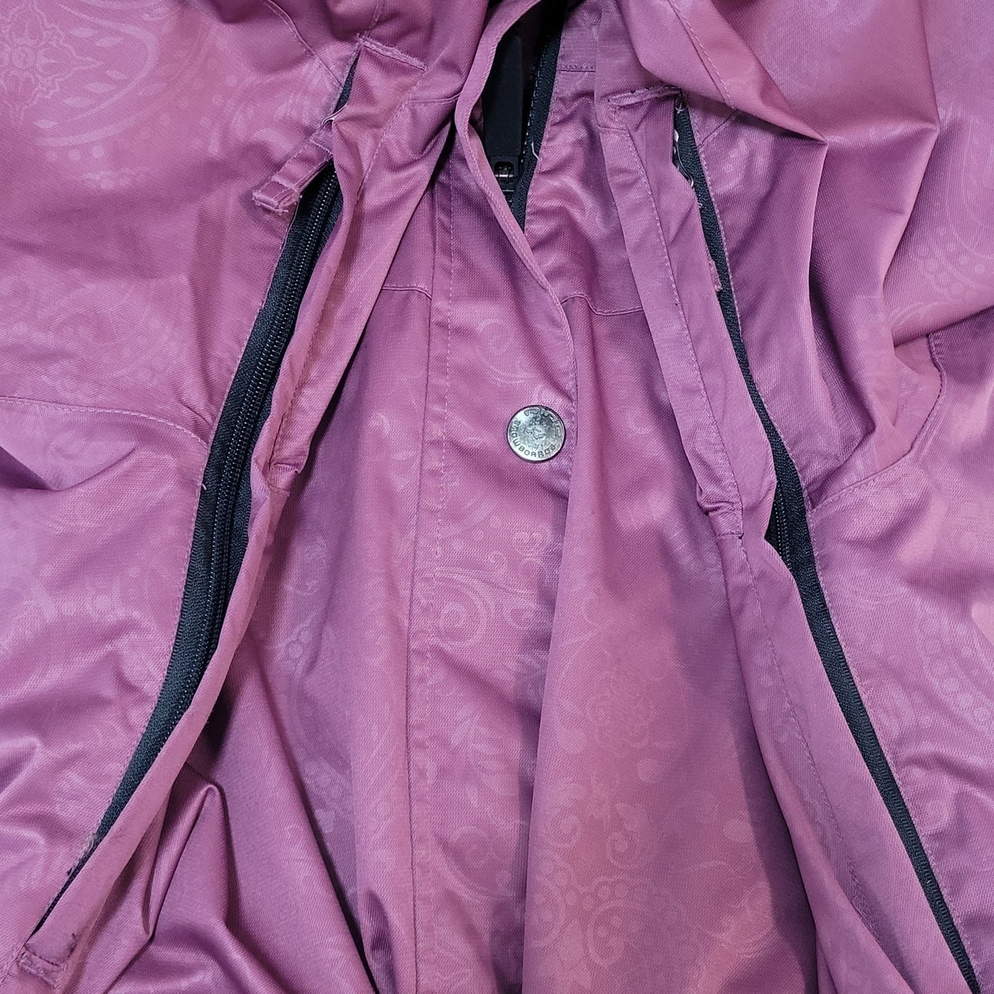 Ride Snowboards Purple Full Zip Waterpoof Removable Hood Jacket Size Medium M