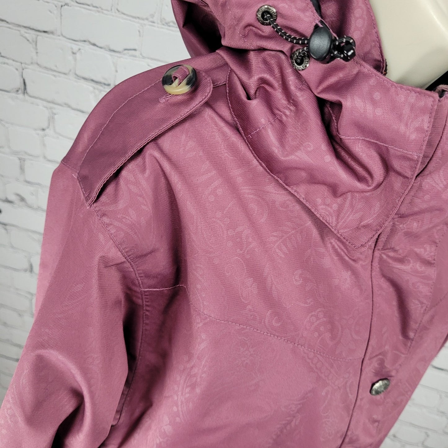 Ride Snowboards Purple Full Zip Waterpoof Removable Hood Jacket Size Medium M
