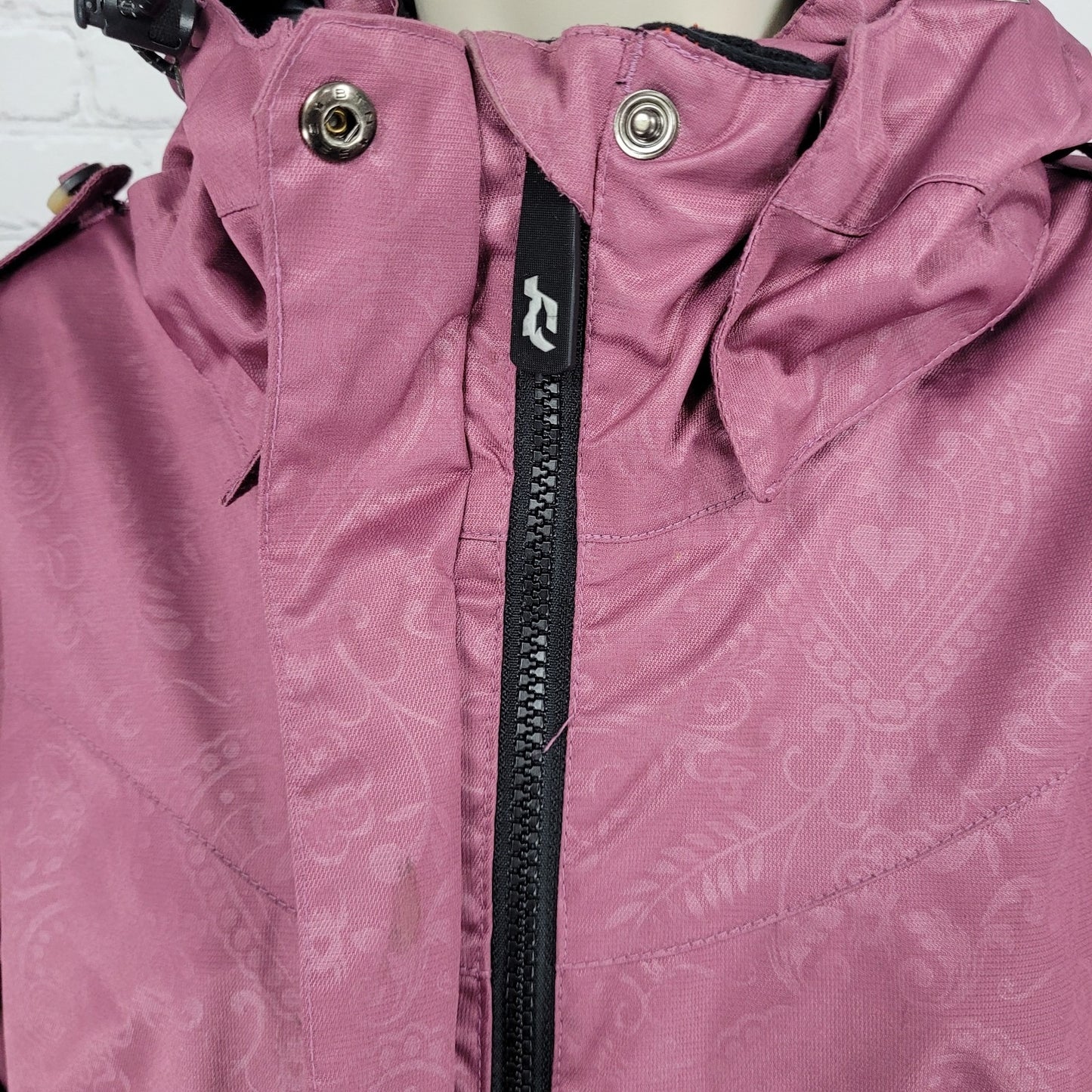 Ride Snowboards Purple Full Zip Waterpoof Removable Hood Jacket Size Medium M