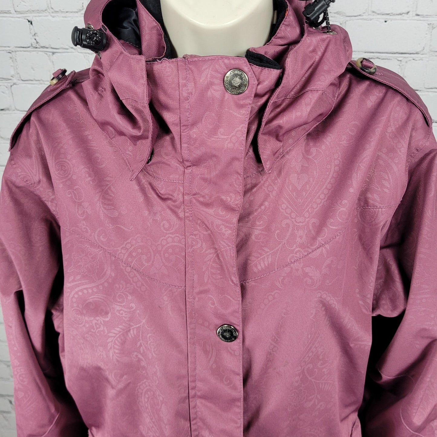 Ride Snowboards Purple Full Zip Waterpoof Removable Hood Jacket Size Medium M