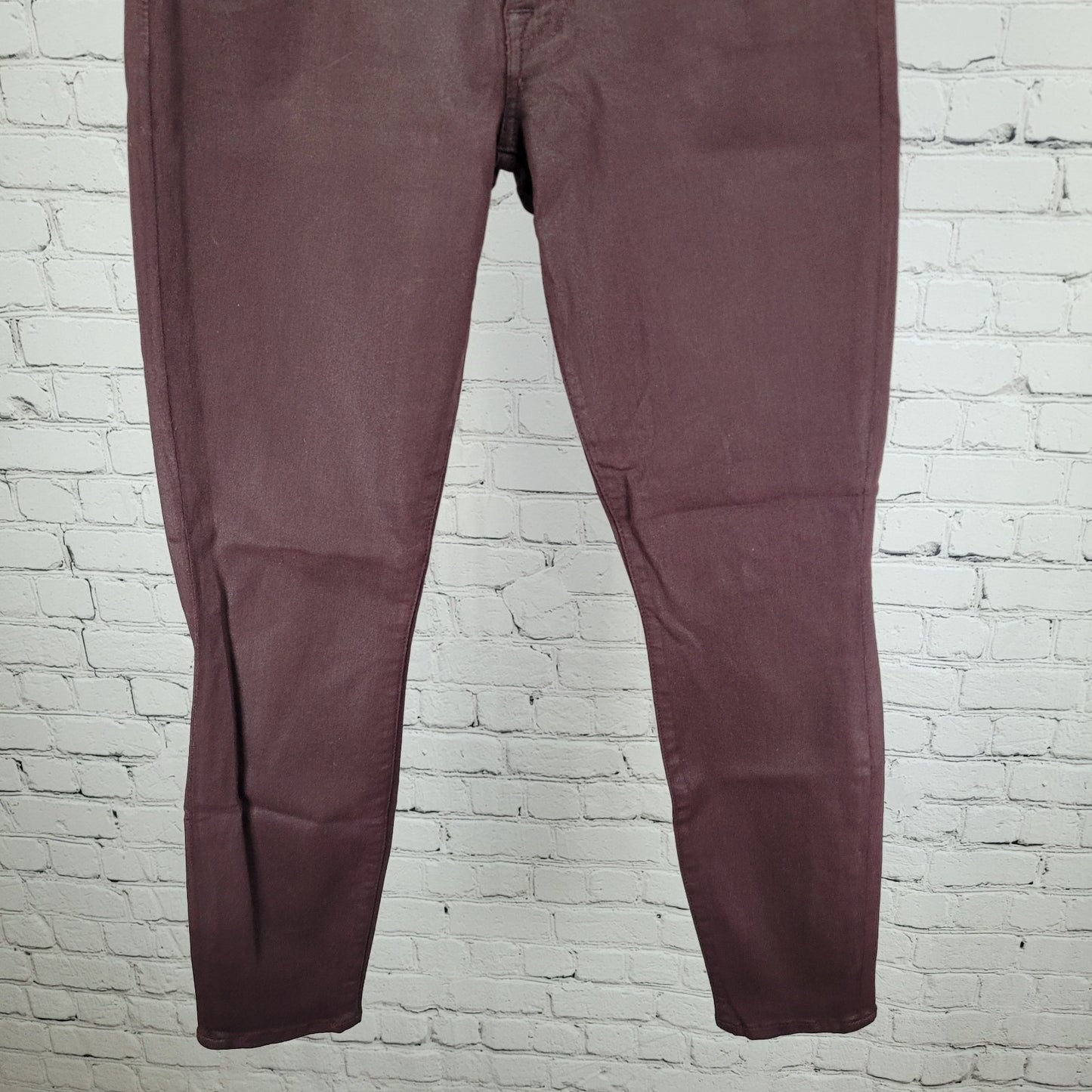 7 For All Mankind Purple Coated Stretch Mid Rise Skinny Jeans Size 27 (27x27)