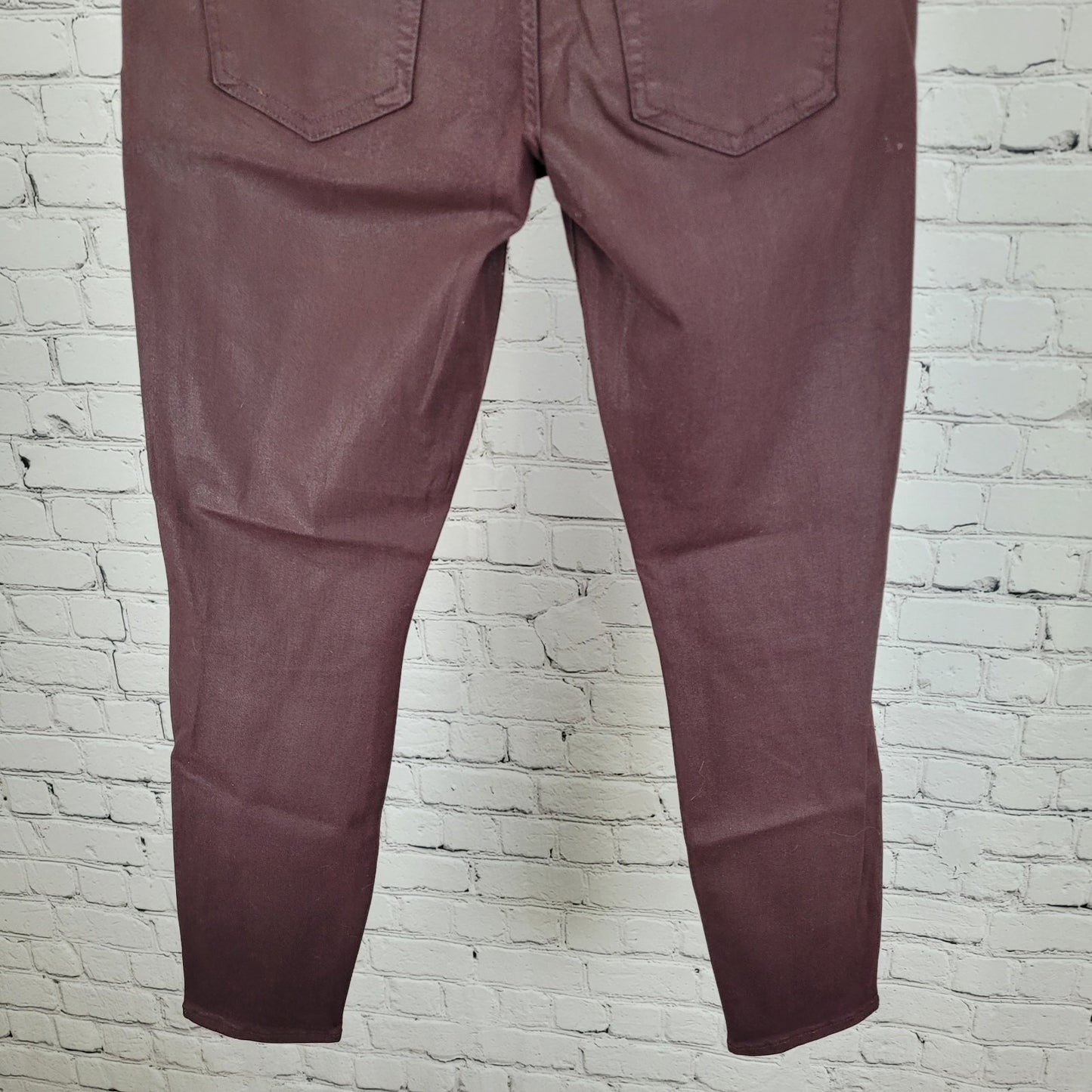 7 For All Mankind Purple Coated Stretch Mid Rise Skinny Jeans Size 27 (27x27)