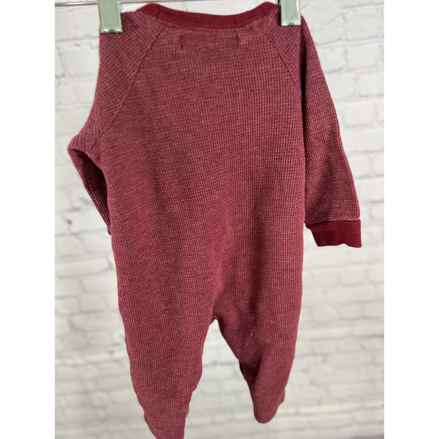 7 For ALL Mankind Baby Unisex Romper Size 3-6 Months Maroon One Piece Button Up