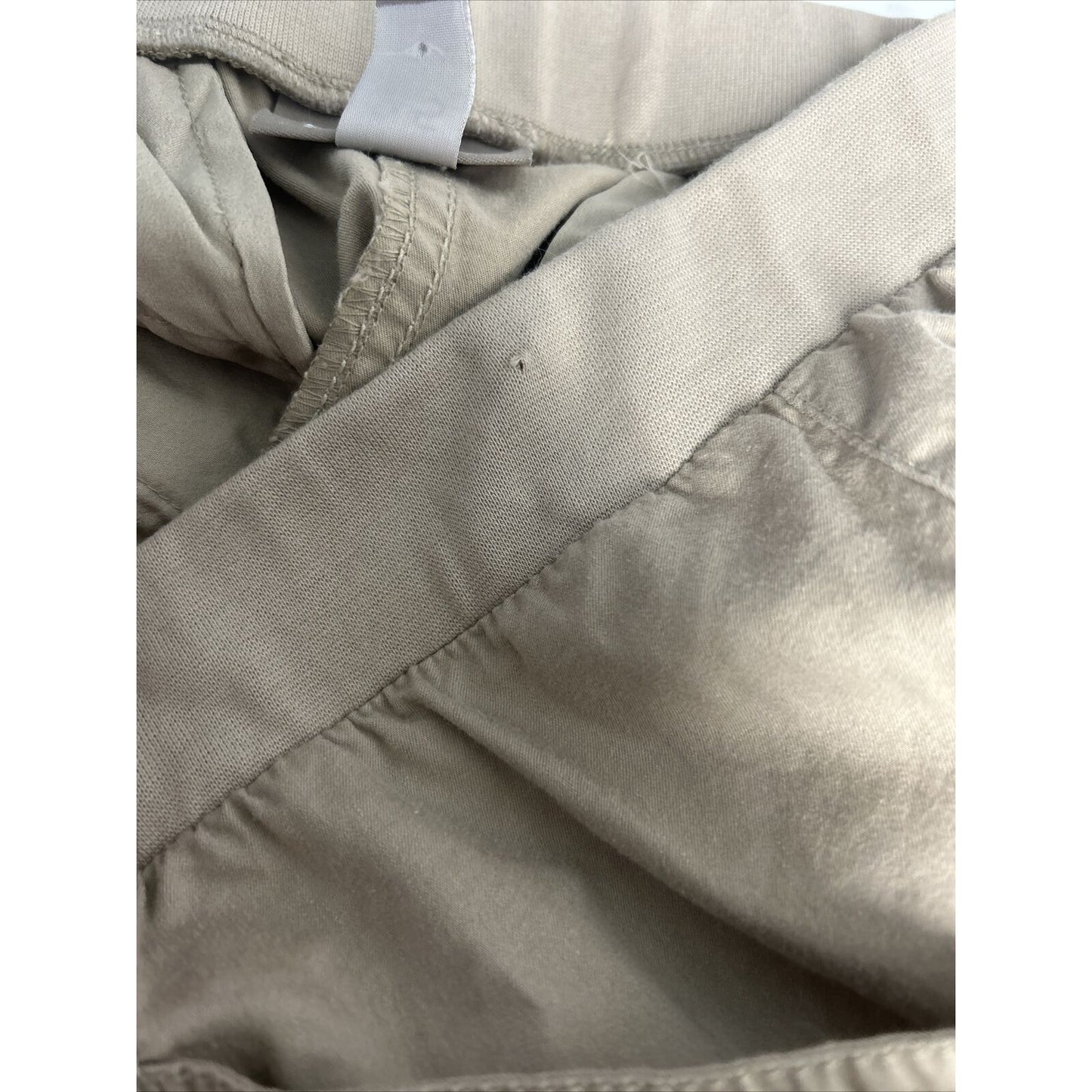 Chicos Tan Elastic Waist Pull On High Rise Roll Tab Pants Women’s M (34x26.5)