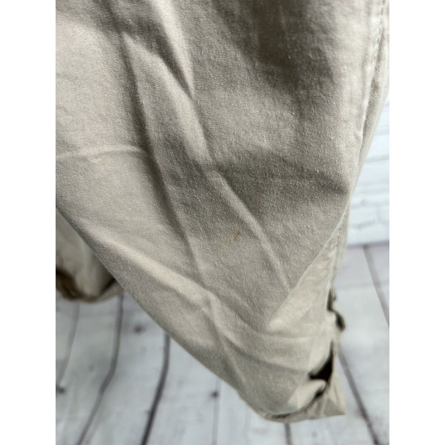 Chicos Tan Elastic Waist Pull On High Rise Roll Tab Pants Women’s M (34x26.5)
