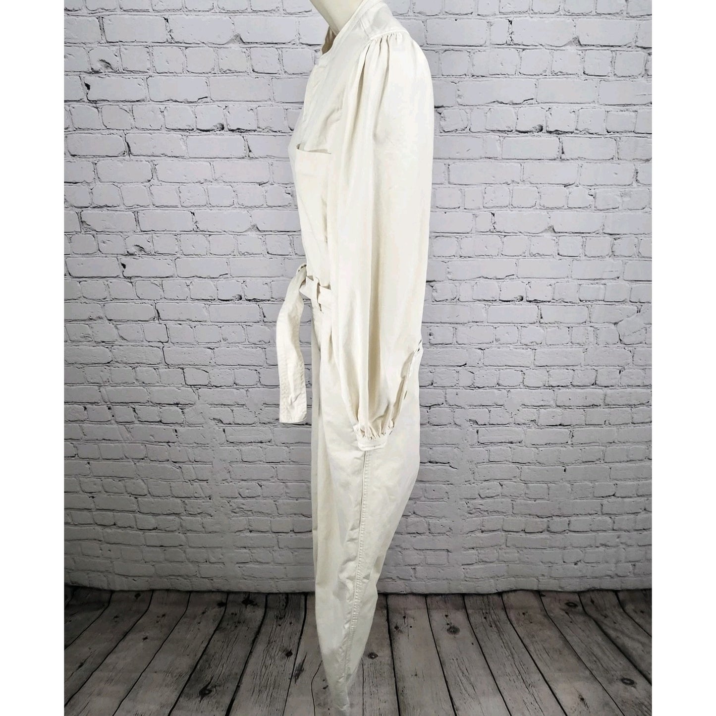 J.CREW Ivory Long Sleeve Zip Belted  Pleated One Piece Jumper Coveralls 0