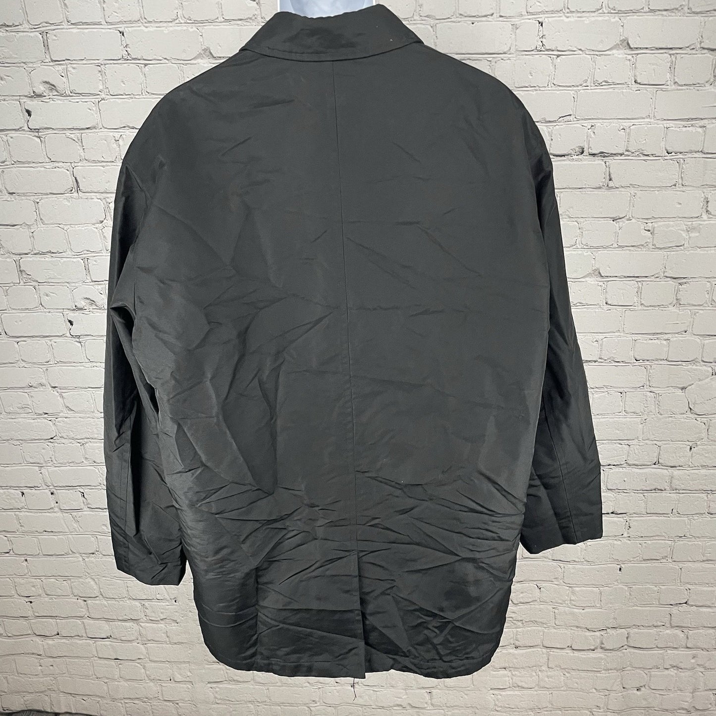 Dockers Black Stain Defense Buttoned Collared Rain Jacket Pockets Size Large L