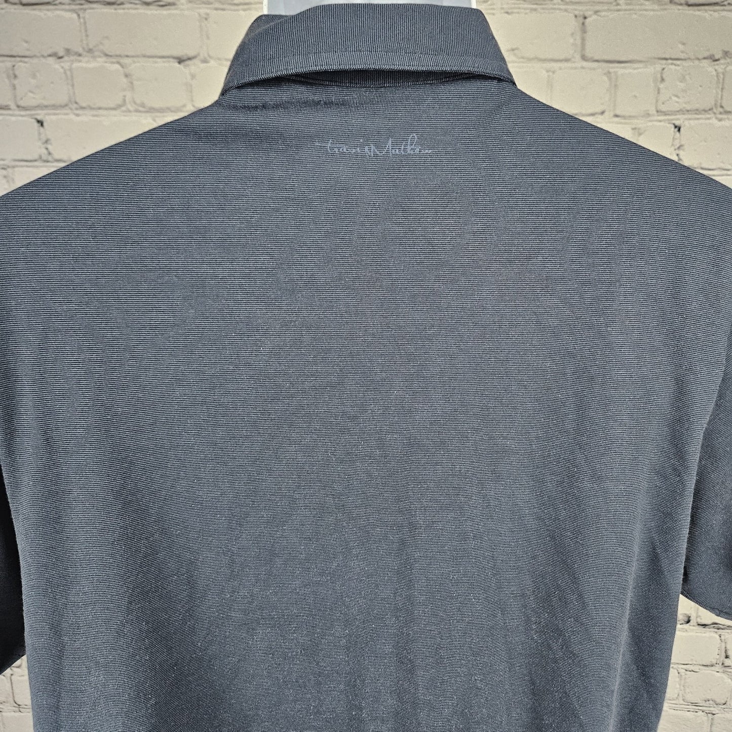 Travis Mathew Blue Pima Cotton Blend Logo Short Sleeve Golf Polo Shirt Medium M