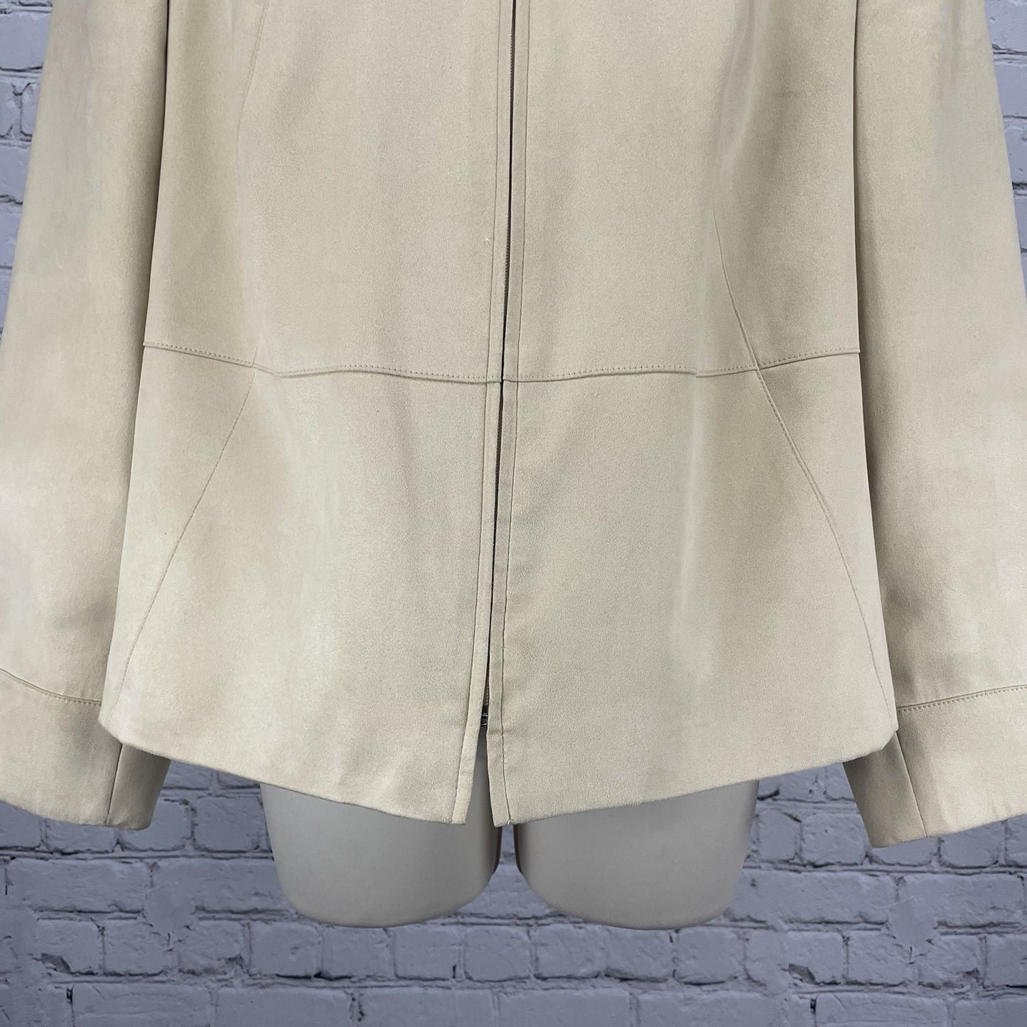 Talbots Beige Soft Zipped Collared Lined Lightweight Jacket Petite Size 12W