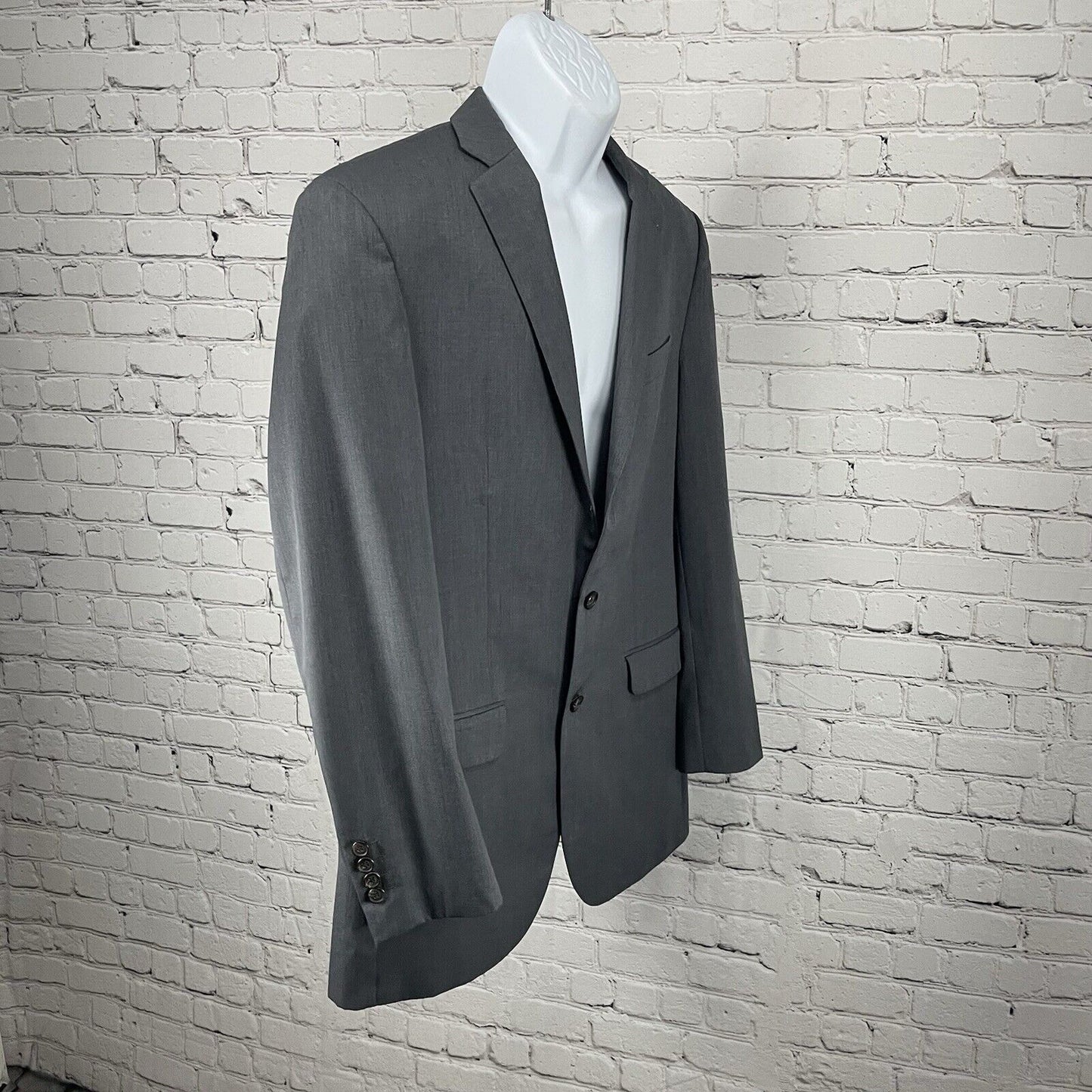 Ralph Lauren Grey 100% Wool Blazer Sports Jacket 2 Button Vented Notch Size 40L