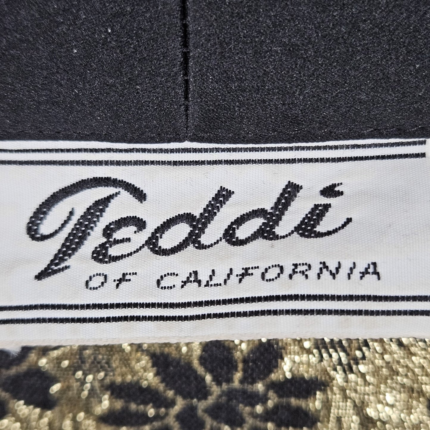 VTG Teddi Of California Black Gold Metallic Floral Button Lightweight Jacket M