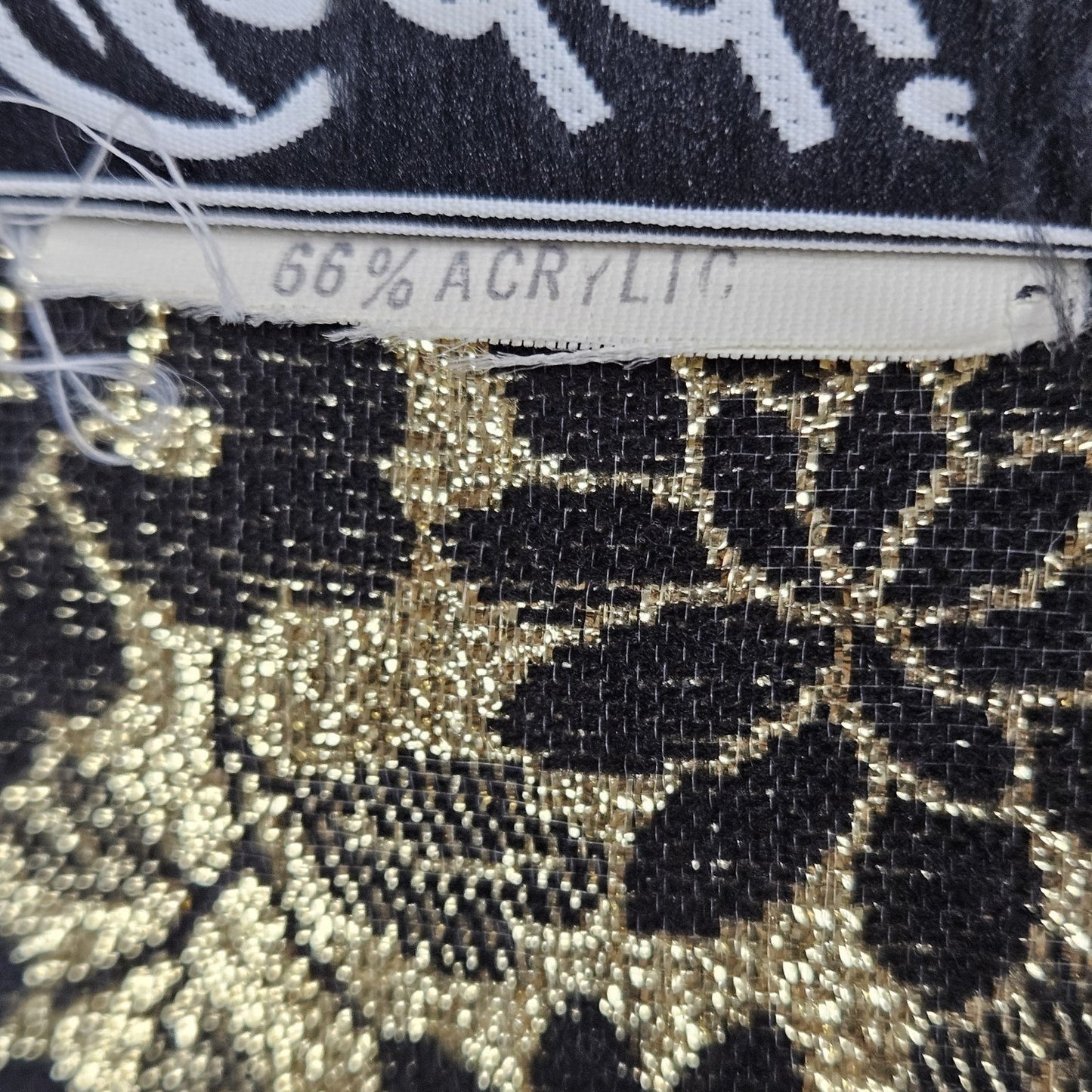 VTG Teddi Of California Black Gold Metallic Floral Button Lightweight Jacket M